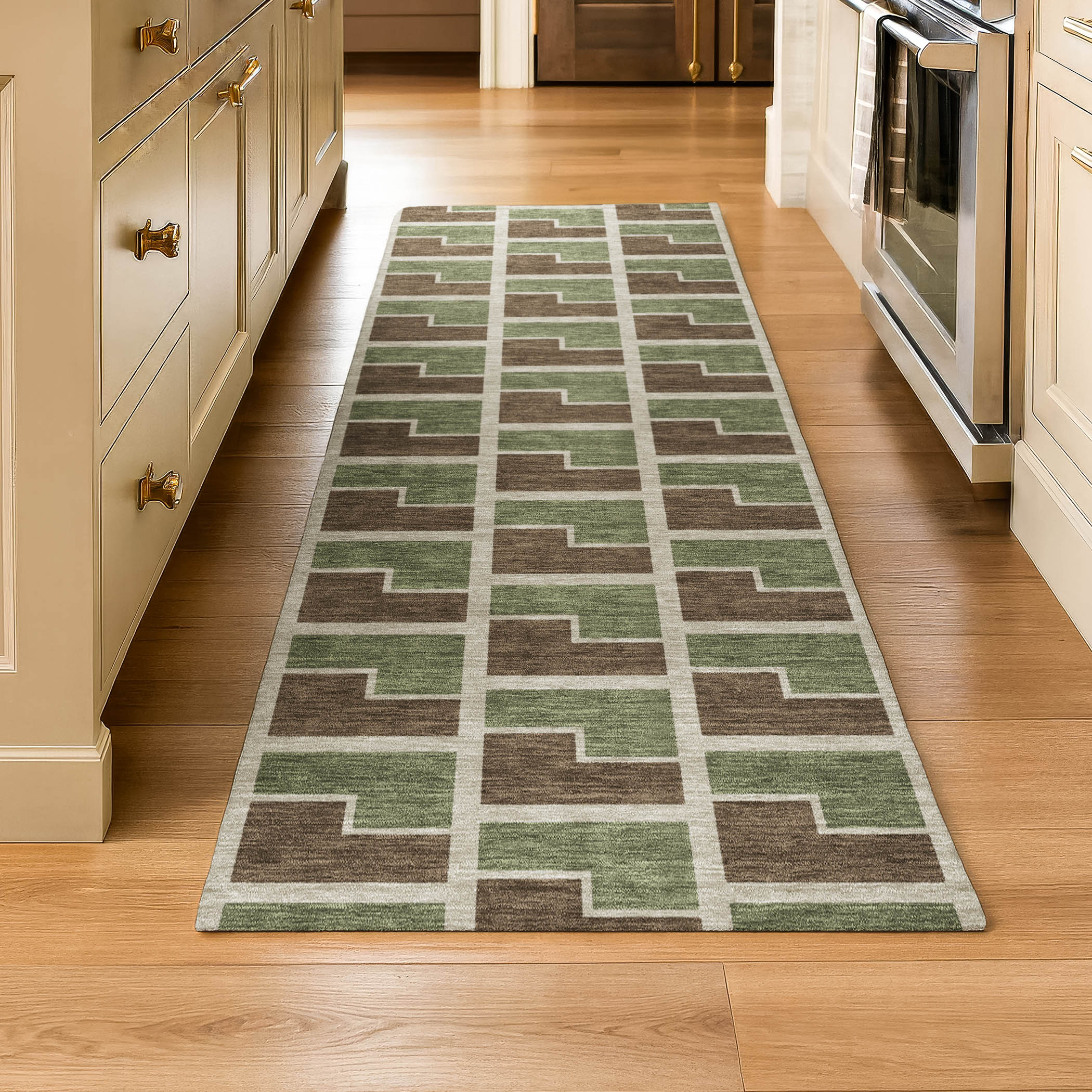 Chiang Mai Machine Washable Transitional Chocolate Brown Rug 2'3" x 7'6" #shape_Runner