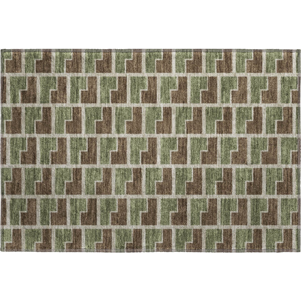 Chiang Mai Machine Washable Transitional Chocolate Brown Rug 1'8" x 2'6"