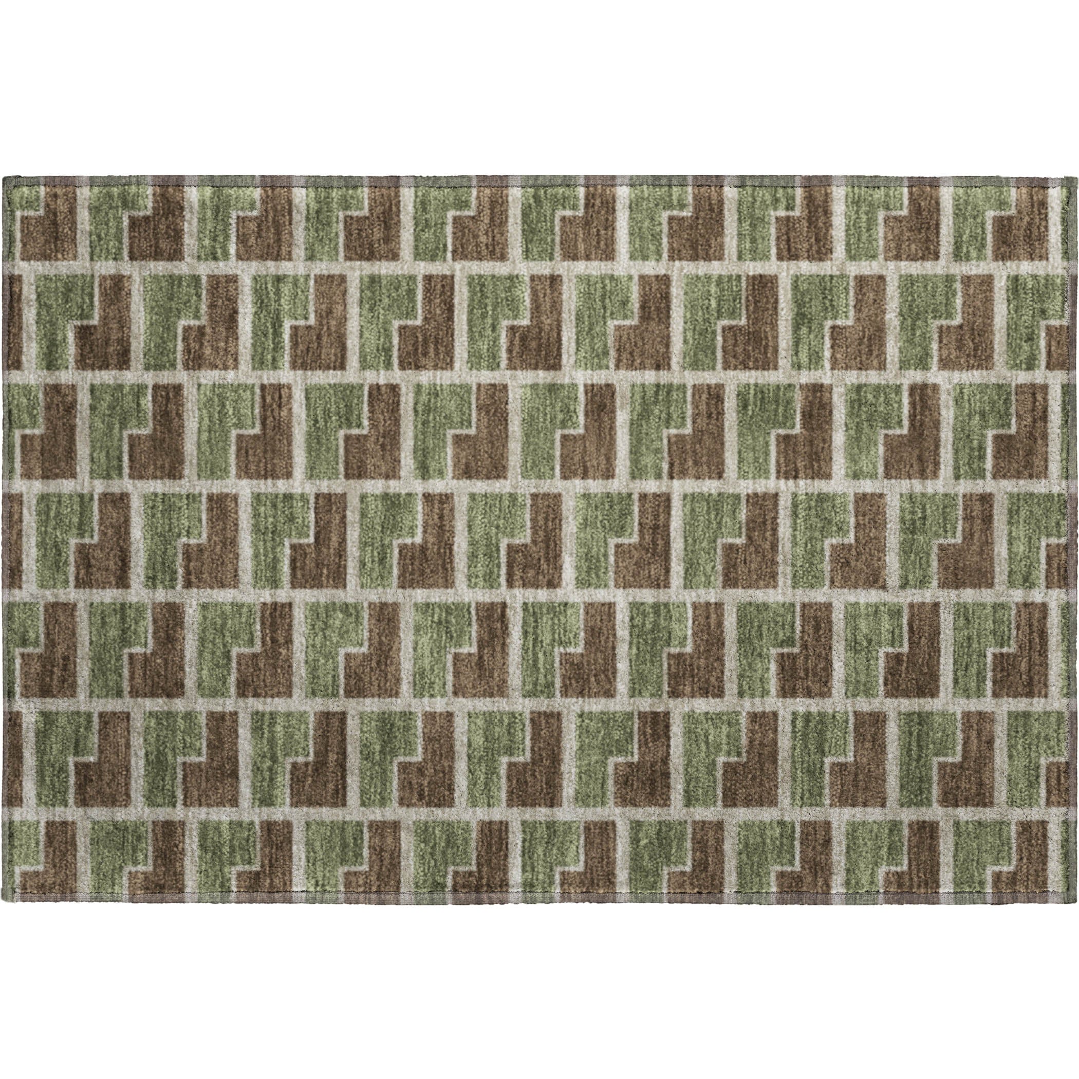 Chiang Mai Machine Washable Transitional Chocolate Brown Rug 1'8" x 2'6" #shape_Rectangle
