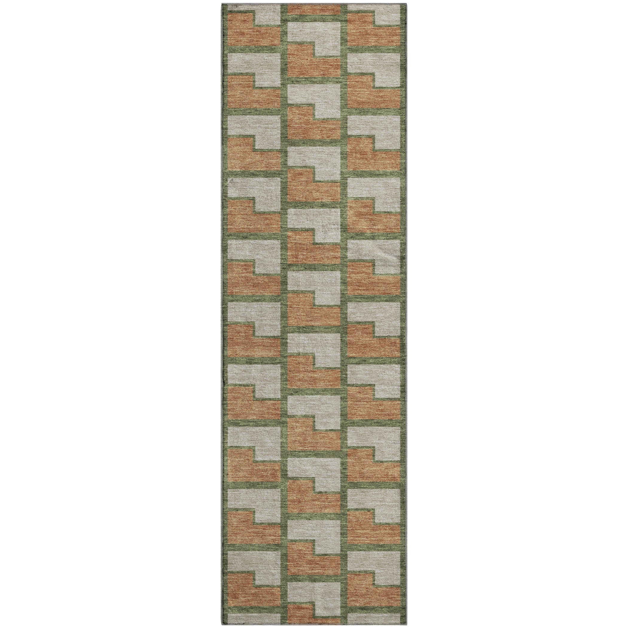Chiang Mai Machine Washable Transitional Copper Orange Rug 2'3" x 7'6" #shape_Runner