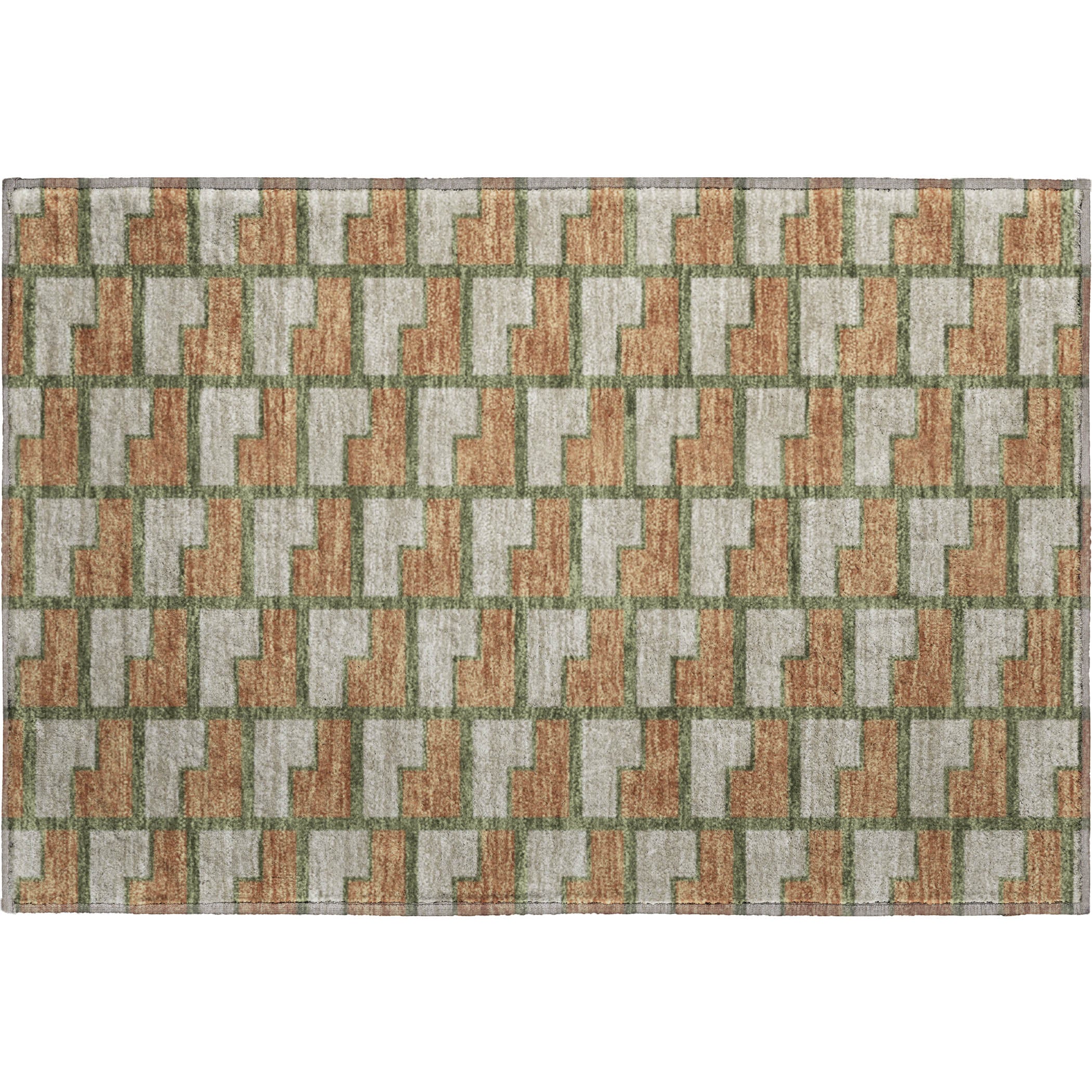 Chiang Mai Machine Washable Transitional Copper Orange Rug 1'8" x 2'6" #shape_Rectangle