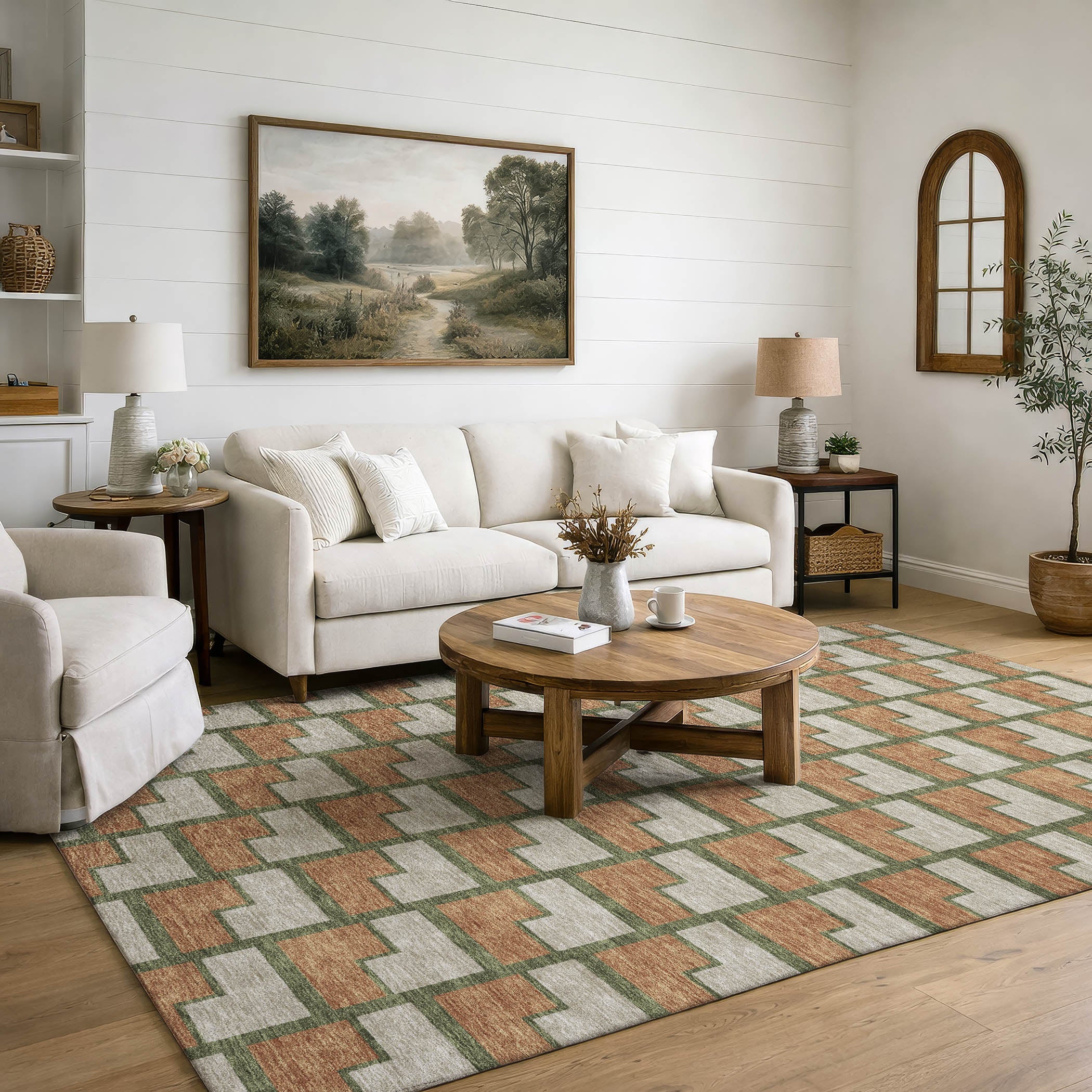 Chiang Mai Machine Washable Transitional Copper Orange Rug 3' x 5' #shape_Rectangle