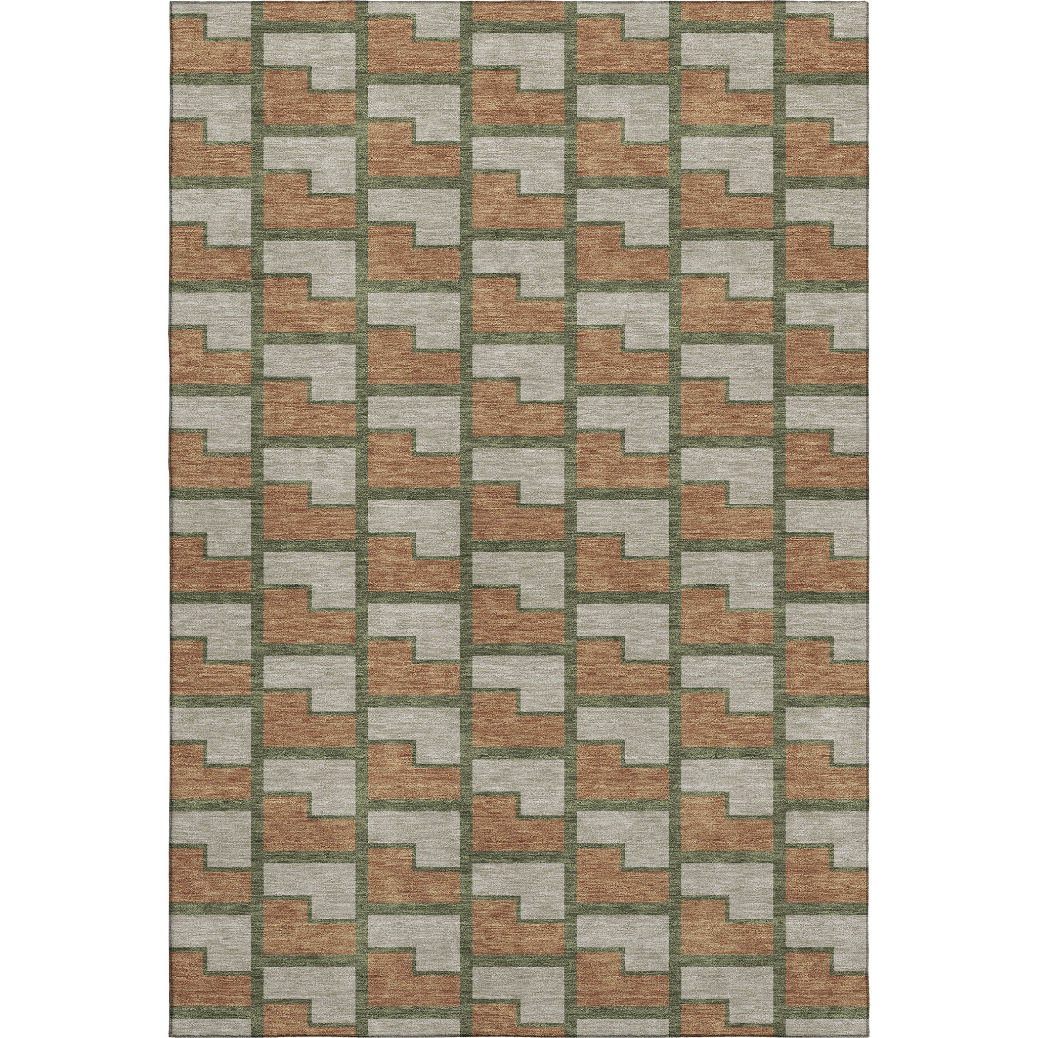 Chiang Mai Machine Washable Transitional Copper Orange Rug 3' x 5' #shape_Rectangle