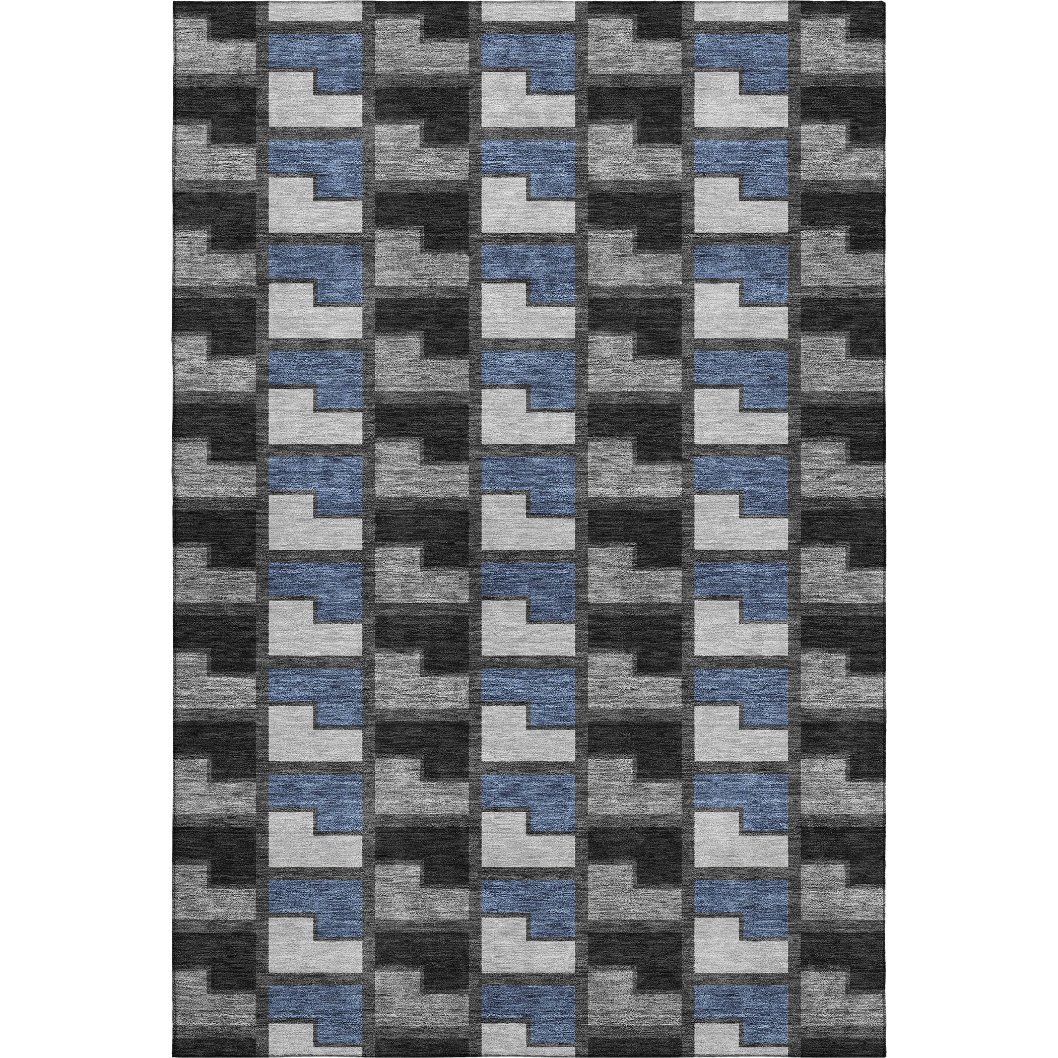 Antigua Machine Washable Transitional Black Rug 3' x 5' #shape_Rectangle