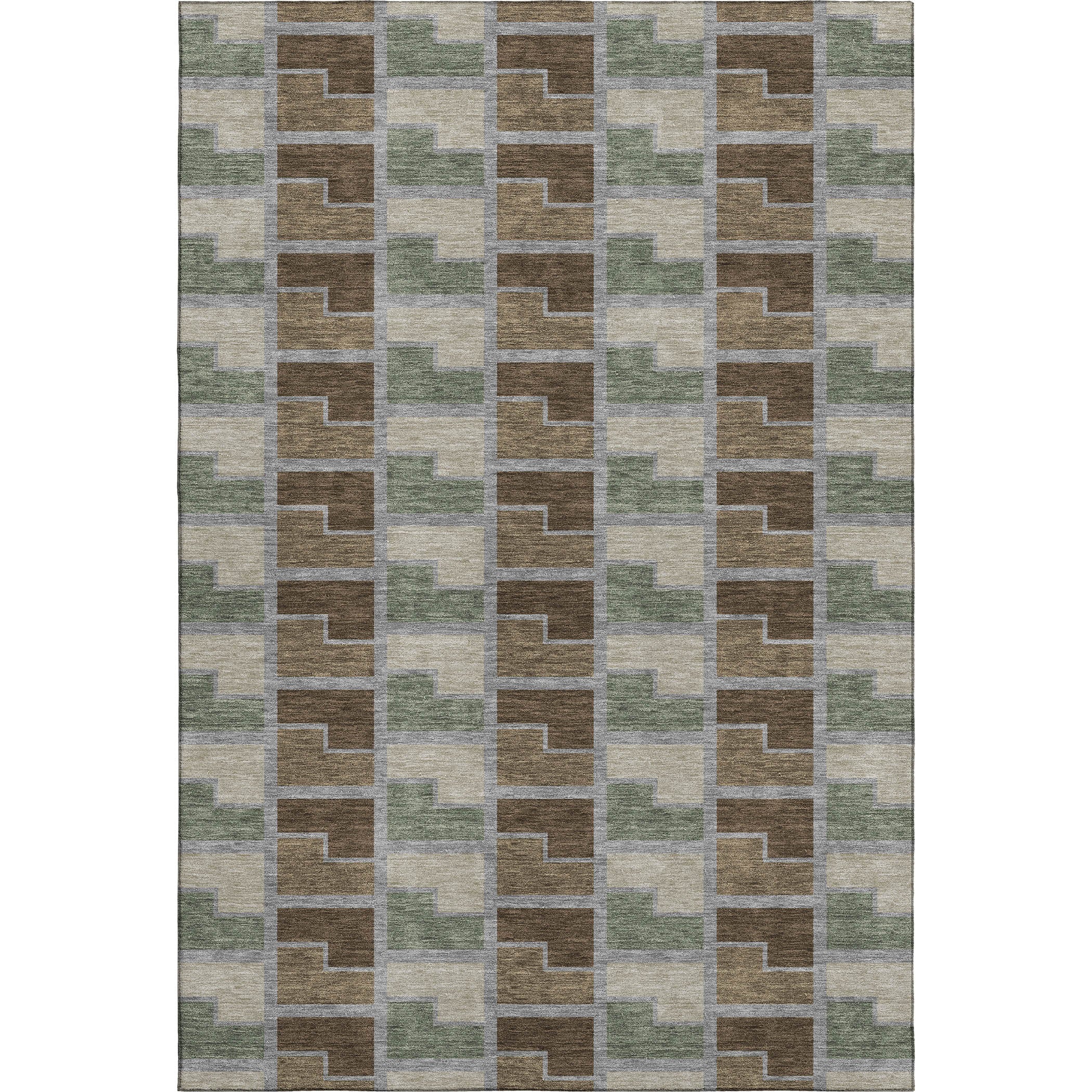 Antigua Machine Washable Transitional Chocolate Brown Rug 3' x 5' #shape_Rectangle