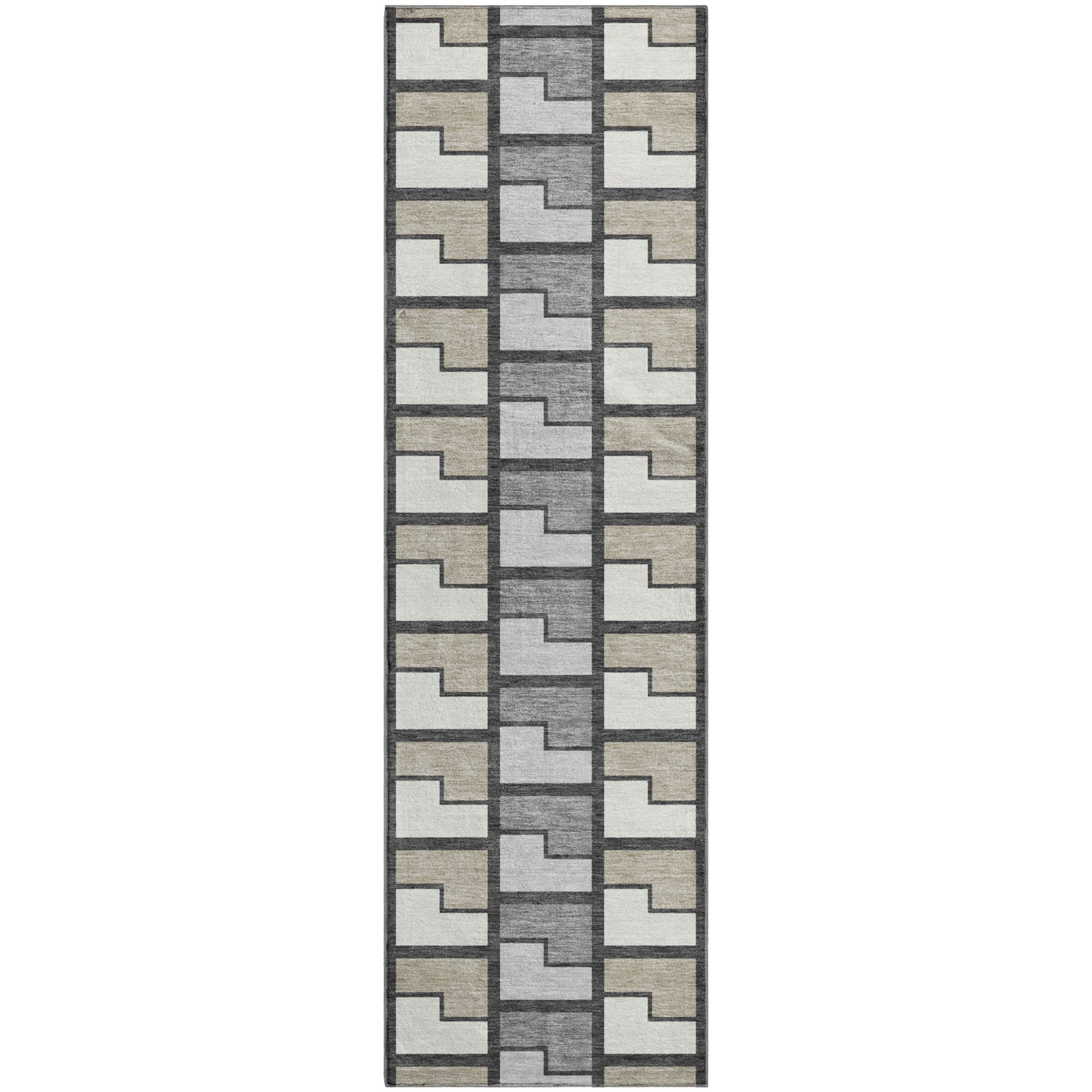 Antigua Machine Washable Transitional Ivory Rug 2'3" x 7'6" #shape_Runner