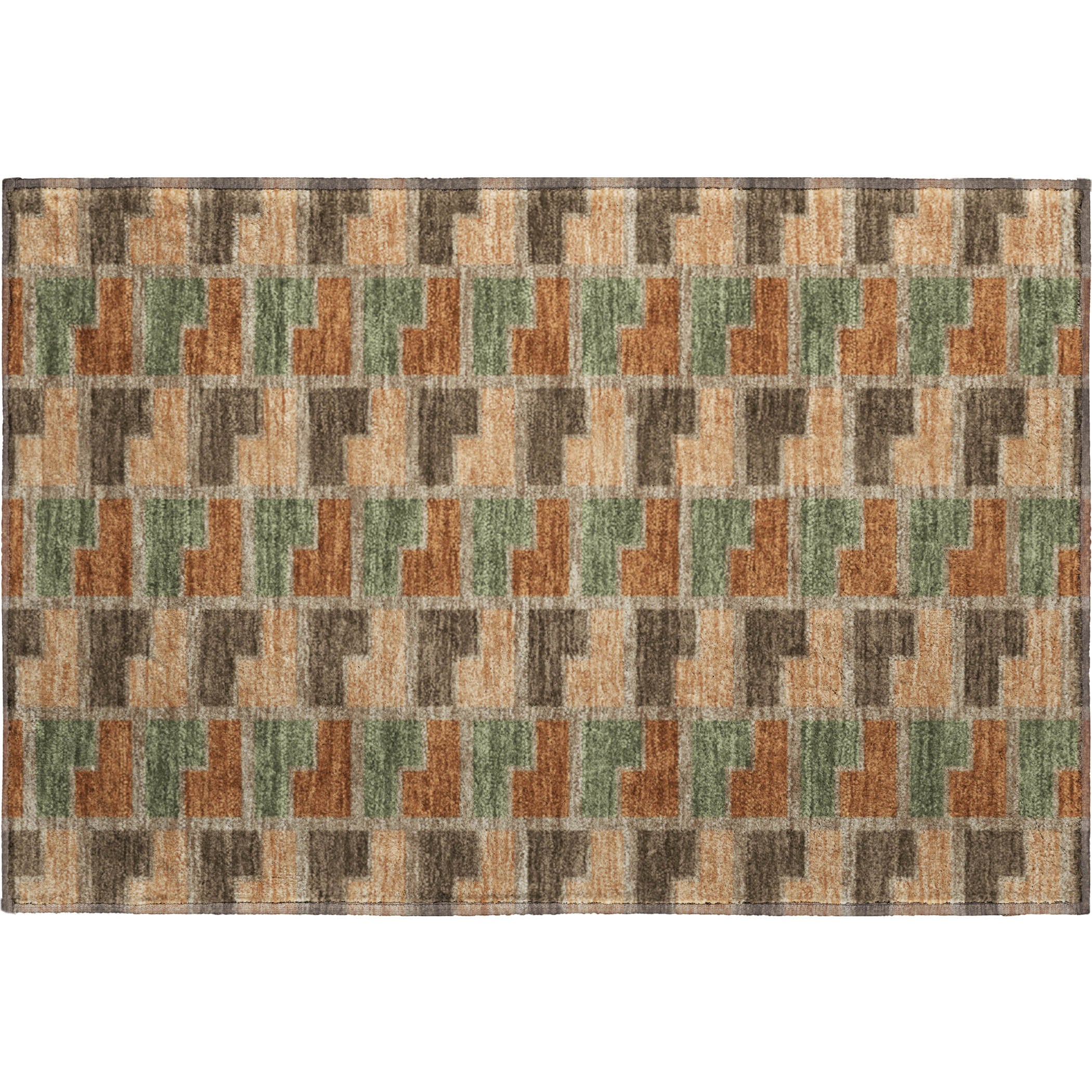 Antigua Machine Washable Transitional Paprika Orange Rug 1'8" x 2'6" #shape_Rectangle