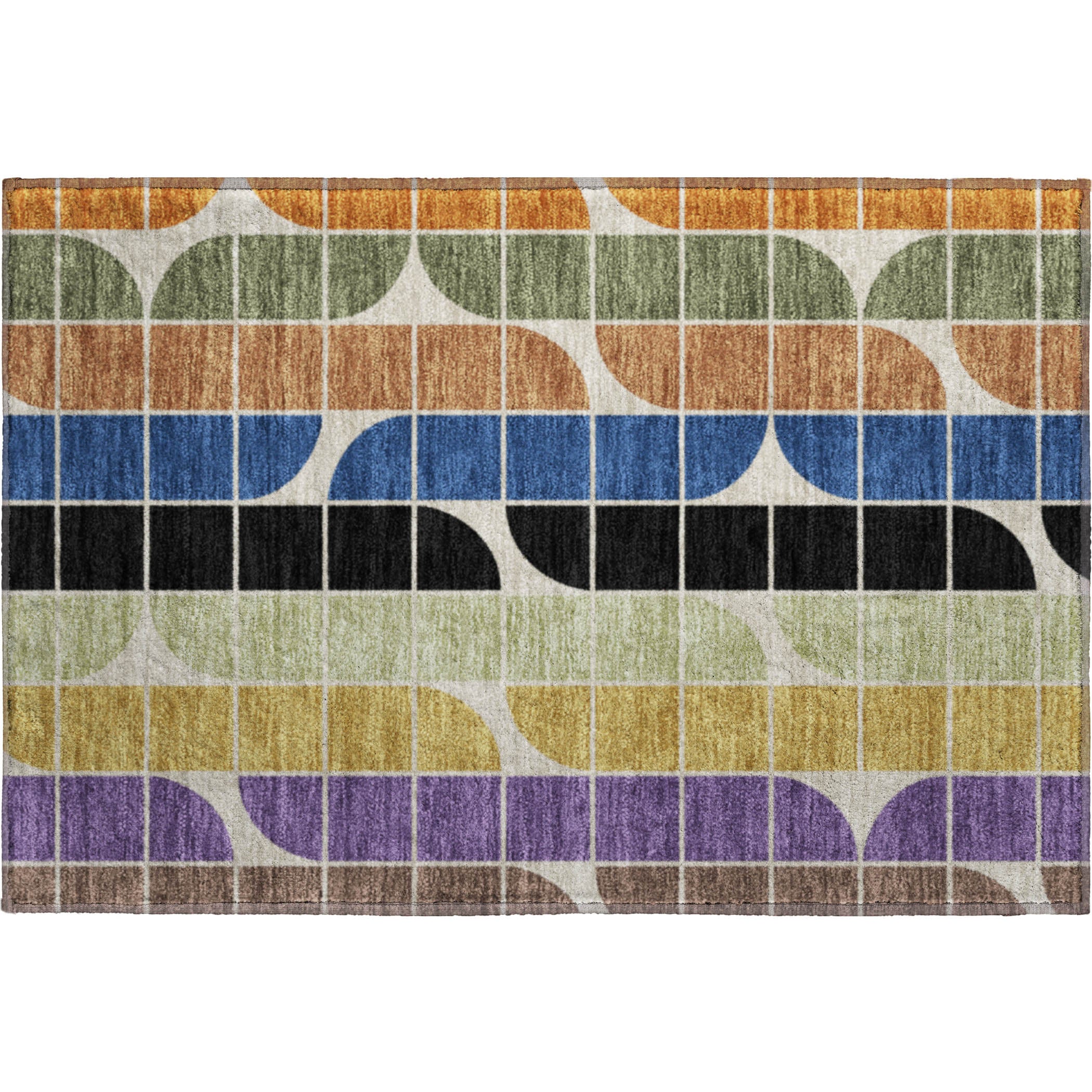 Oaxaca Machine Washable Transitional Blue Rug 1'8" x 2'6" #shape_Rectangle