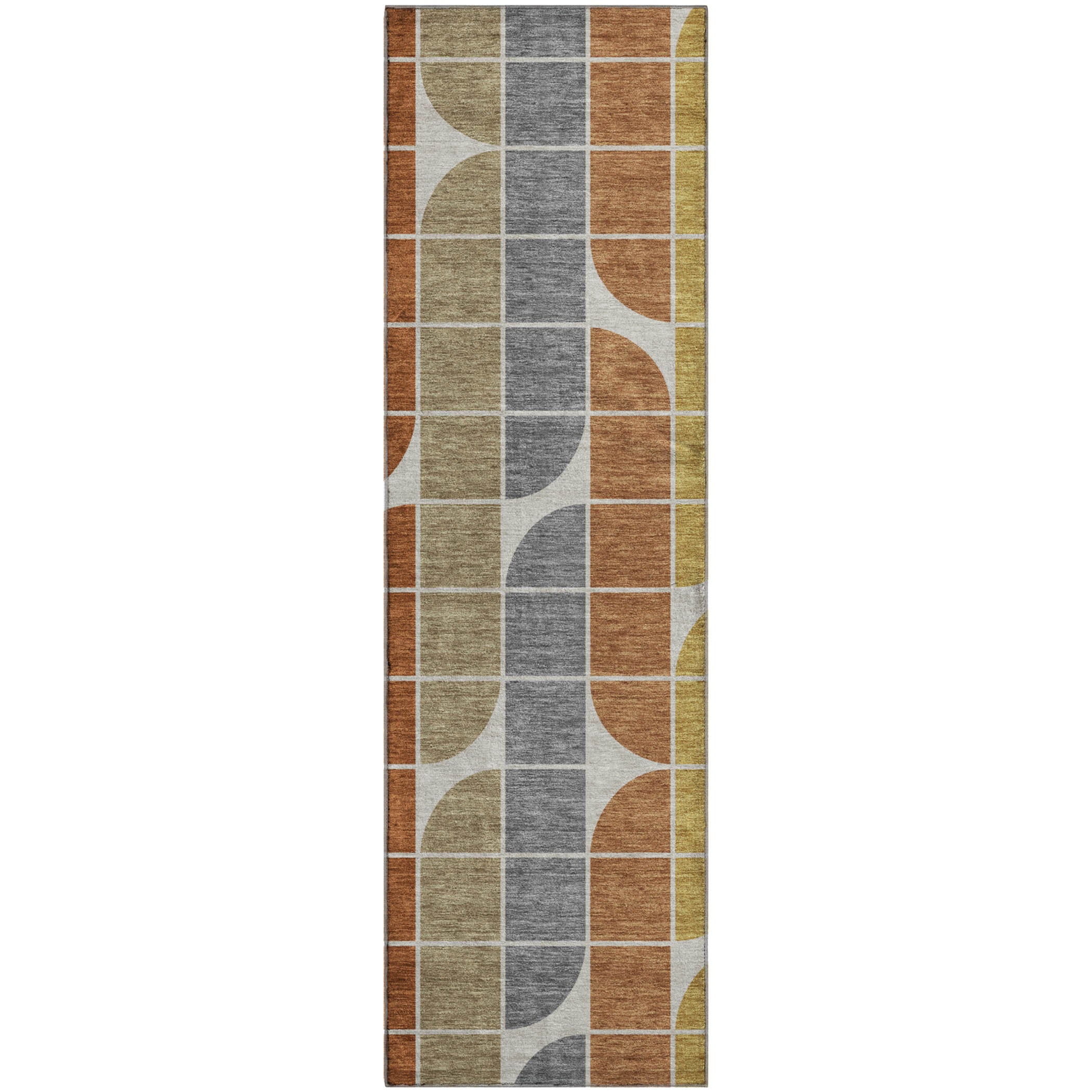 Oaxaca Machine Washable Transitional Coffee Brown Rug 2'3" x 7'6" #shape_Runner