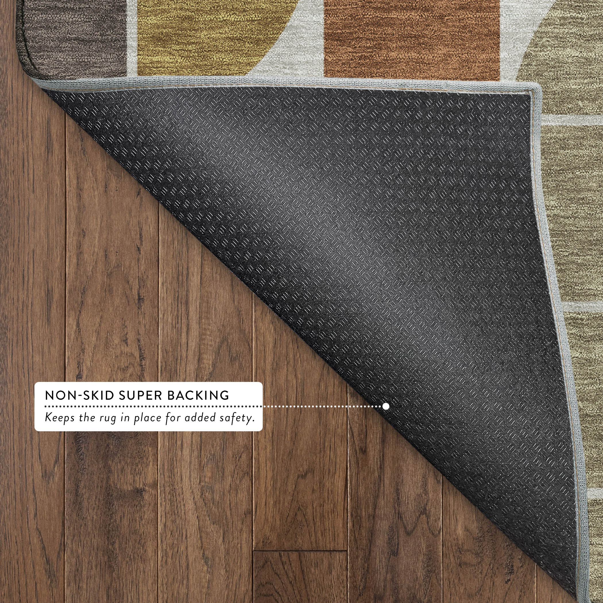 Oaxaca Machine Washable Transitional Coffee Brown Rug 1'8" x 2'6" #shape_Rectangle
