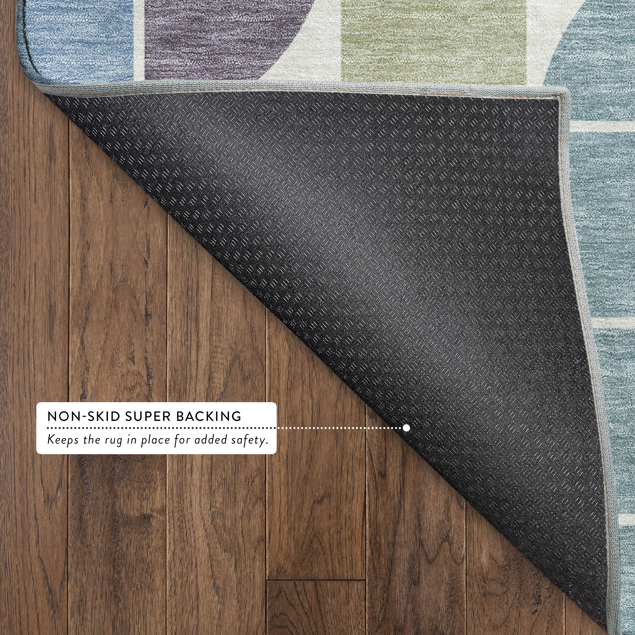 Oaxaca Machine Washable Transitional Seafoam Blue Rug 1'8" x 2'6" #shape_Rectangle