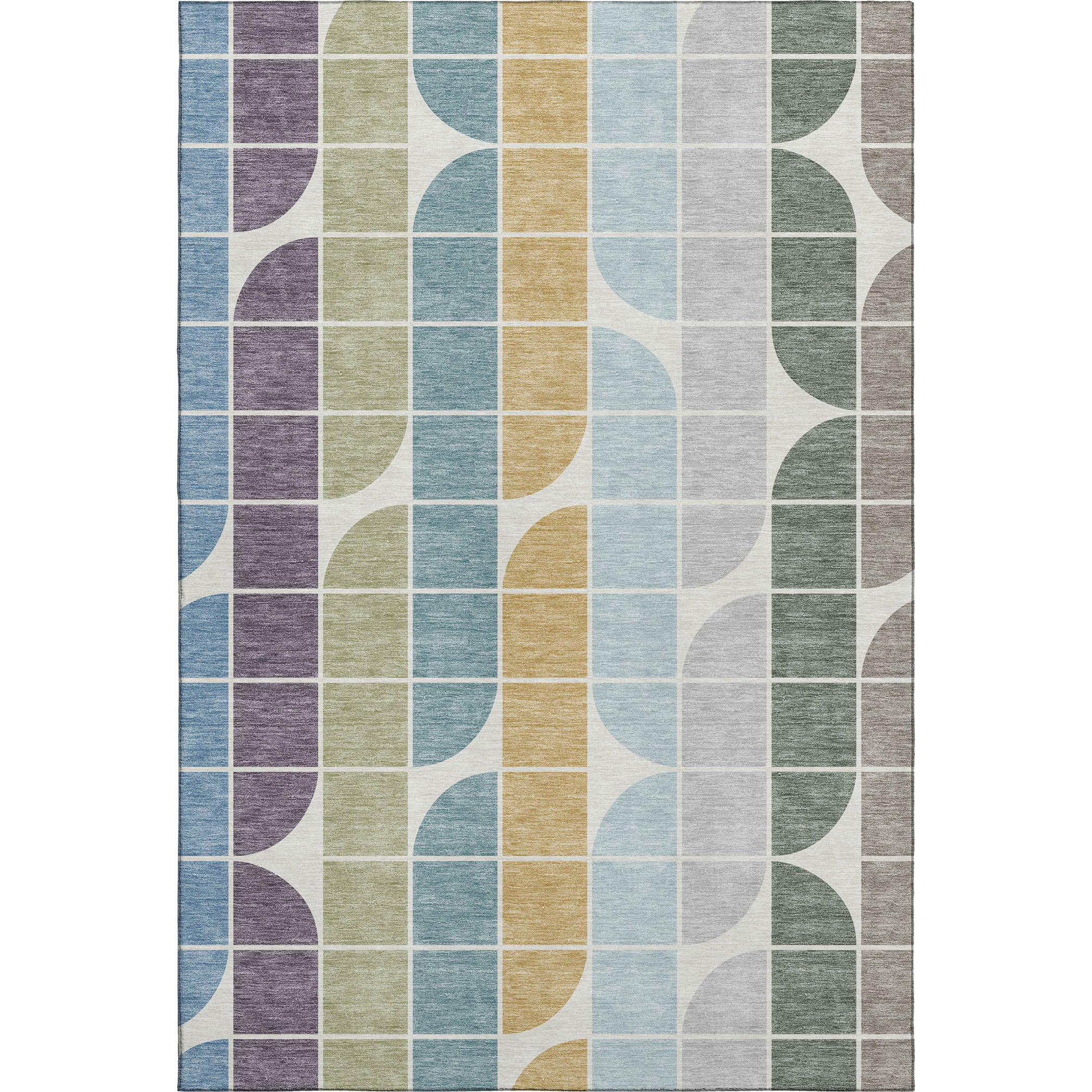 Oaxaca Machine Washable Transitional Seafoam Blue Rug 3' x 5' #shape_Rectangle