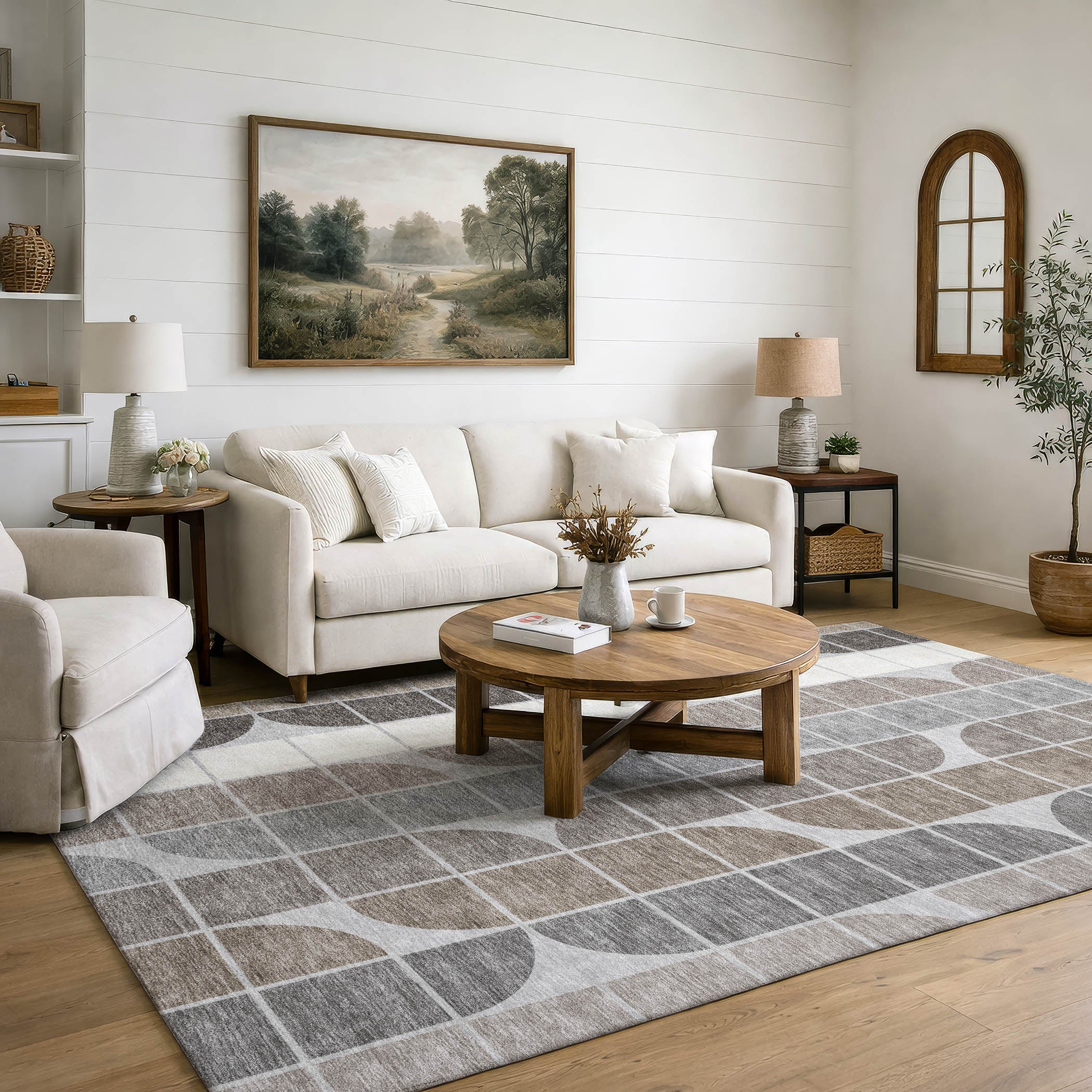 Oaxaca Machine Washable Transitional Silver Gray Rug 3' x 5' #shape_Rectangle