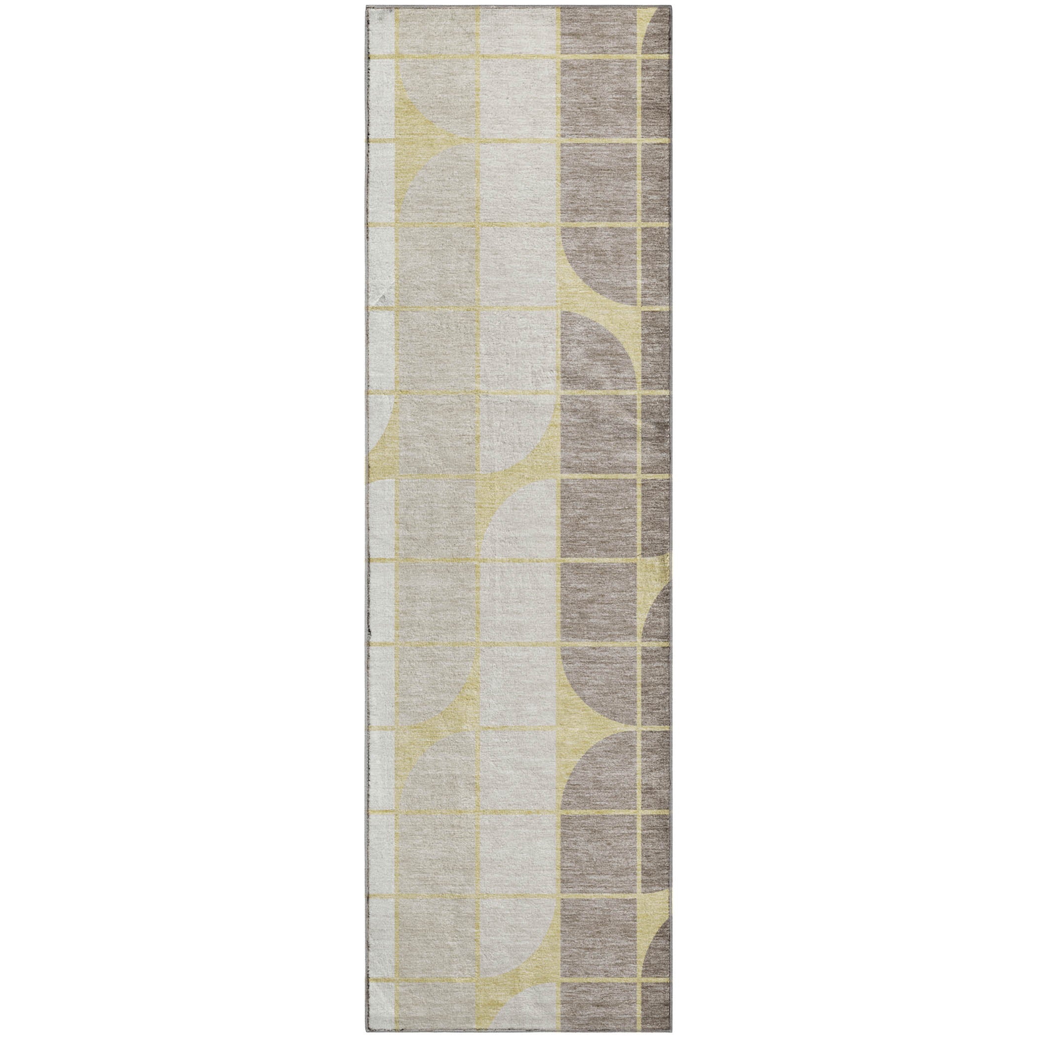 Oaxaca Machine Washable Contemporary Wheat Gold Rug 2'3" x 7'6" #shape_Runner