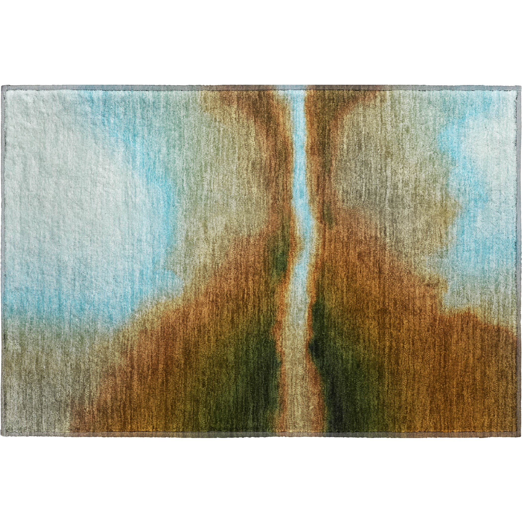 Bangkok Machine Washable Contemporary Blue Rug 1'8" x 2'6" #shape_Rectangle