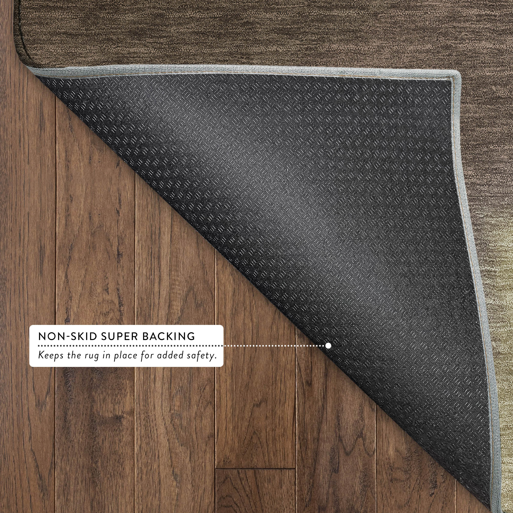 Bangkok Machine Washable Contemporary Fudge Brown Rug 1'8" x 2'6" #shape_Rectangle