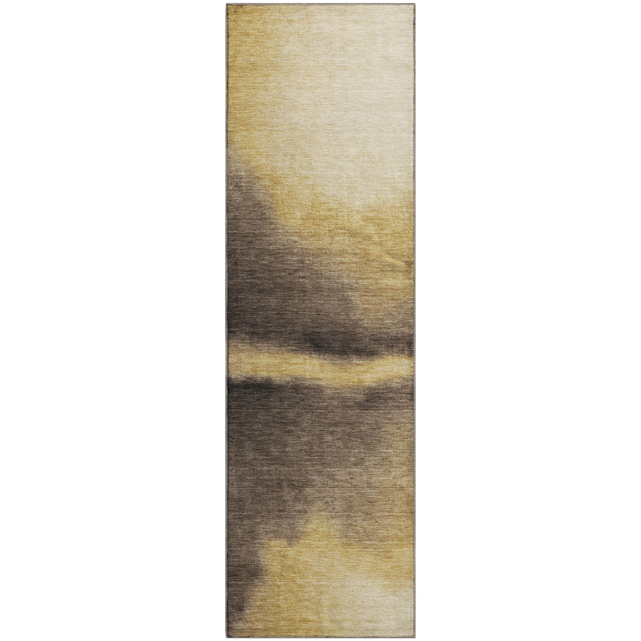 Bangkok Machine Washable Contemporary Honey Gold Rug 2'3" x 7'6" #shape_Runner