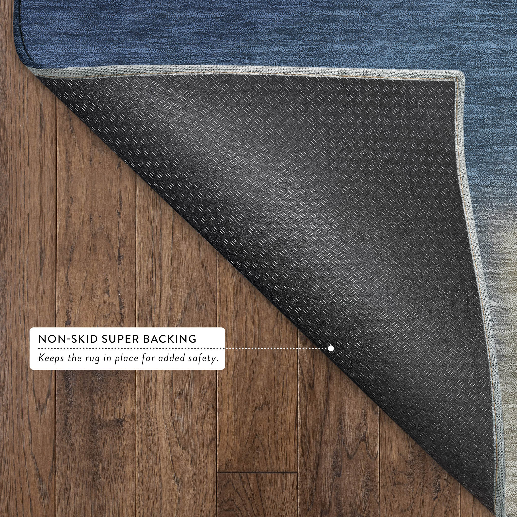 Bangkok Machine Washable Contemporary Navy Blue Rug 1'8" x 2'6" #shape_Rectangle