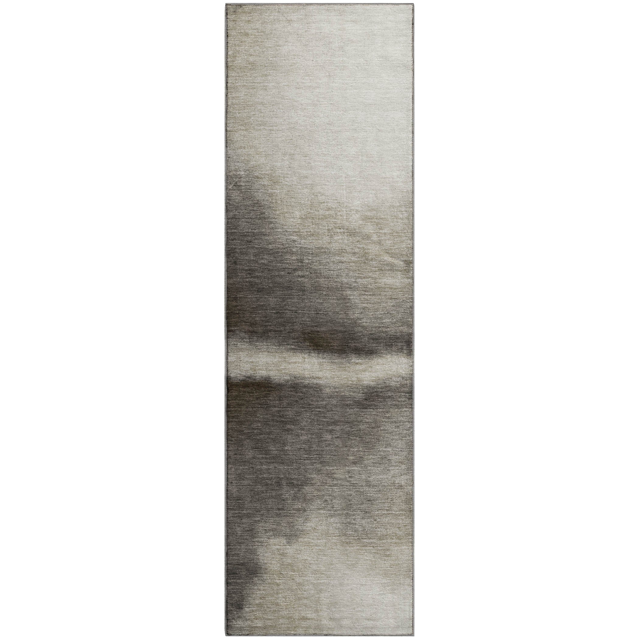 Bangkok Machine Washable Contemporary Taupe Brown Rug 2'3" x 7'6" #shape_Runner
