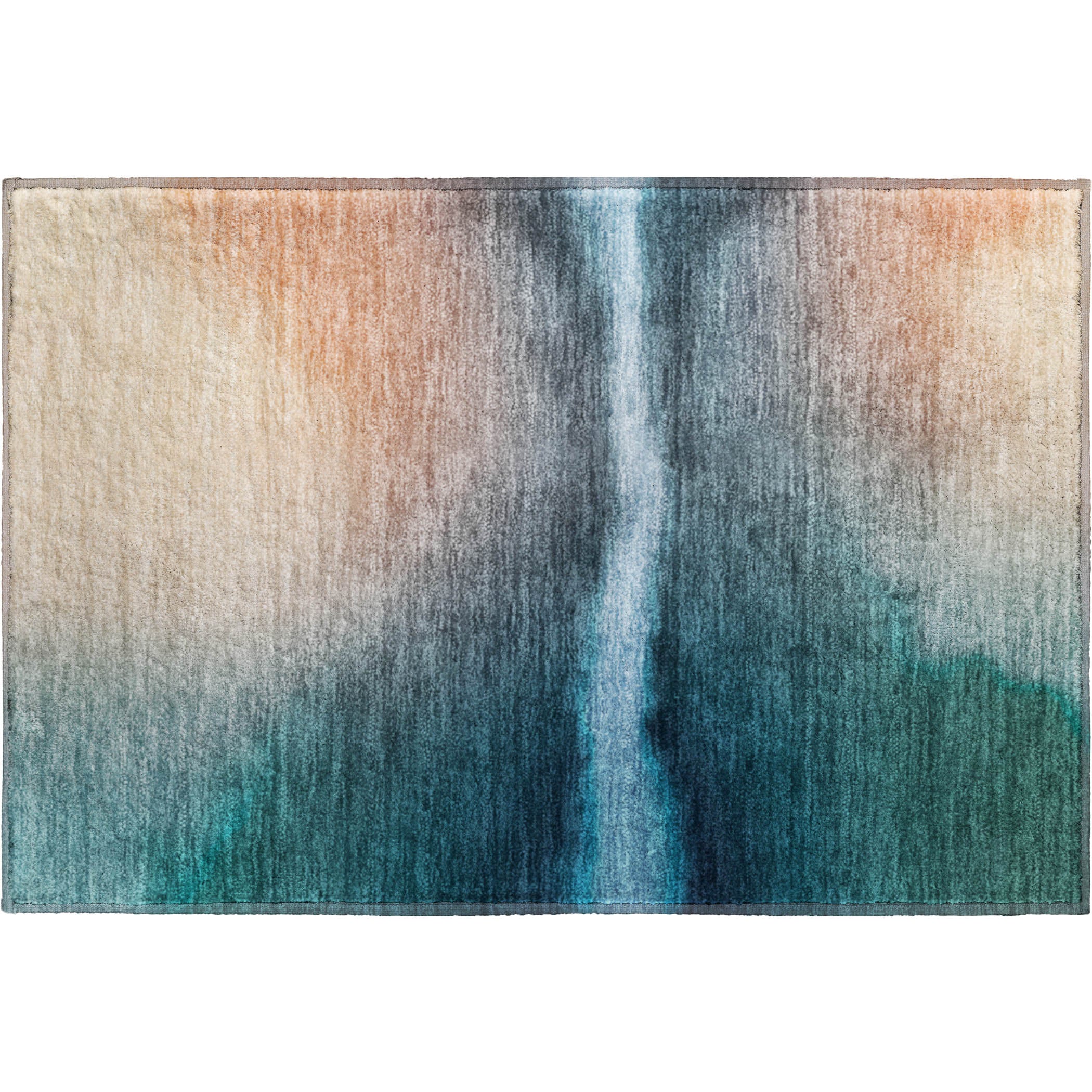 Bangkok Machine Washable Transitional Teal Rug 1'8" x 2'6" #shape_Rectangle