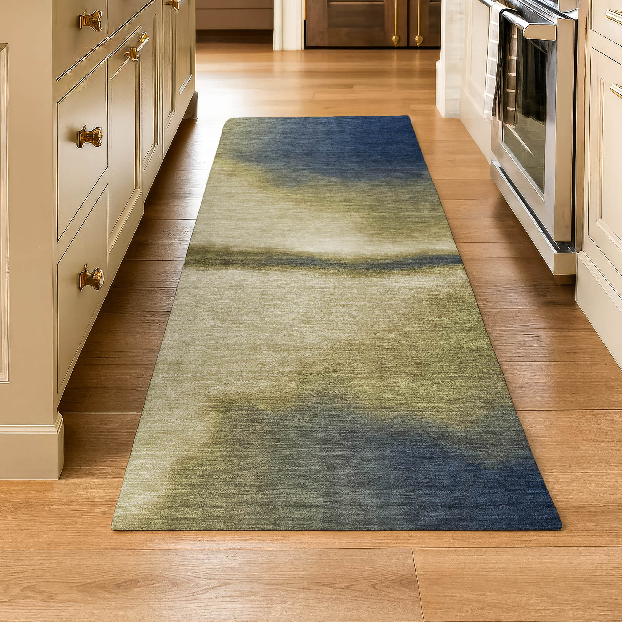 Bangkok Machine Washable Transitional Wheat Gold Rug 2'3" x 7'6" #shape_Runner