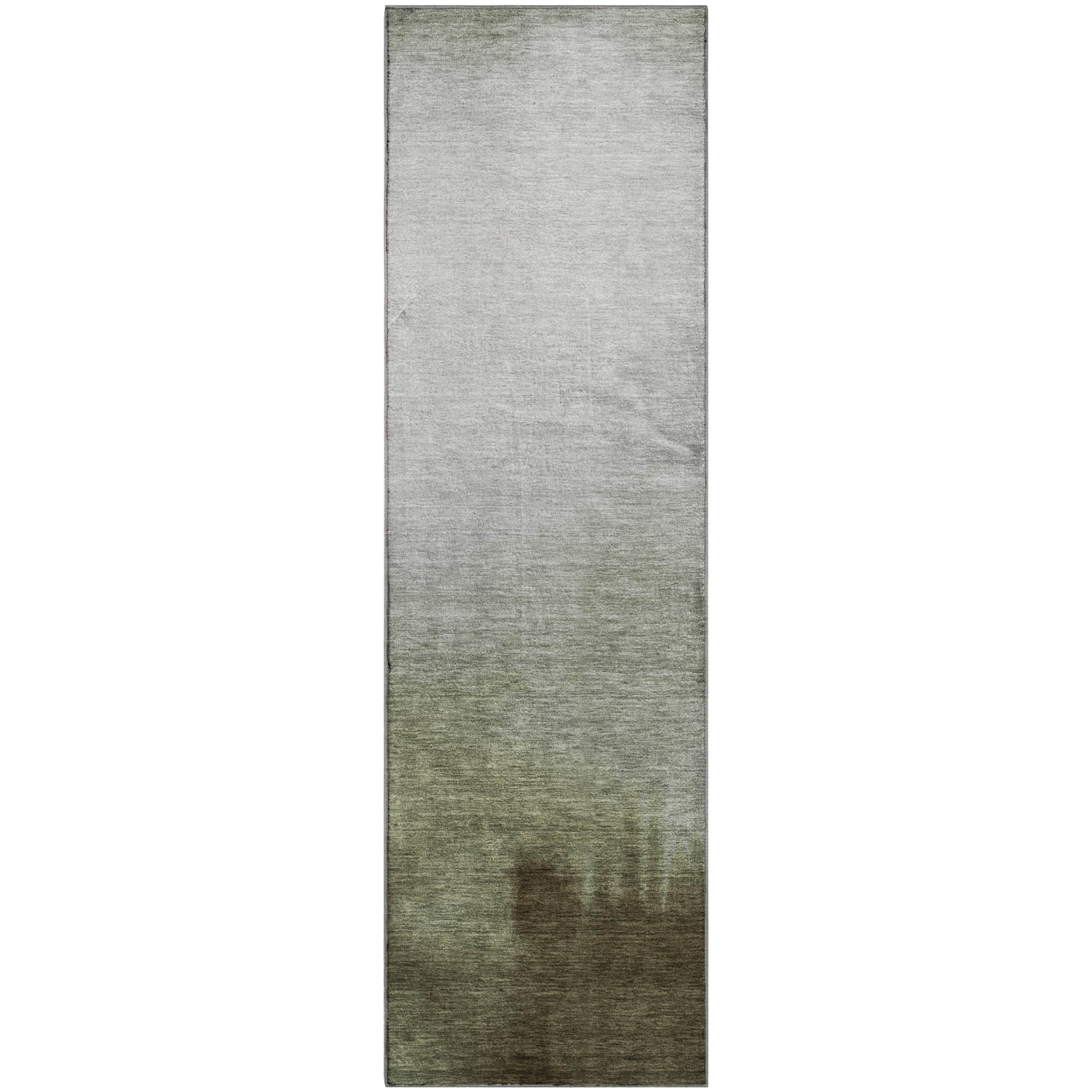 Antigua Machine Washable Transitional Celery Green Rug 2'3" x 7'6" #shape_Runner