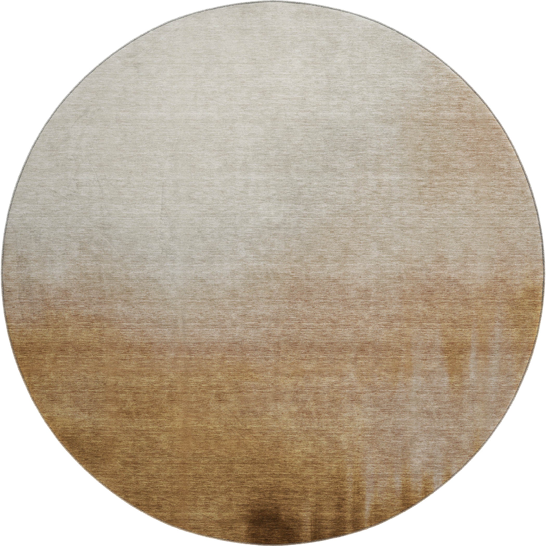 Antigua Machine Washable Transitional Copper Orange Rug 8' x 8' #shape_Round