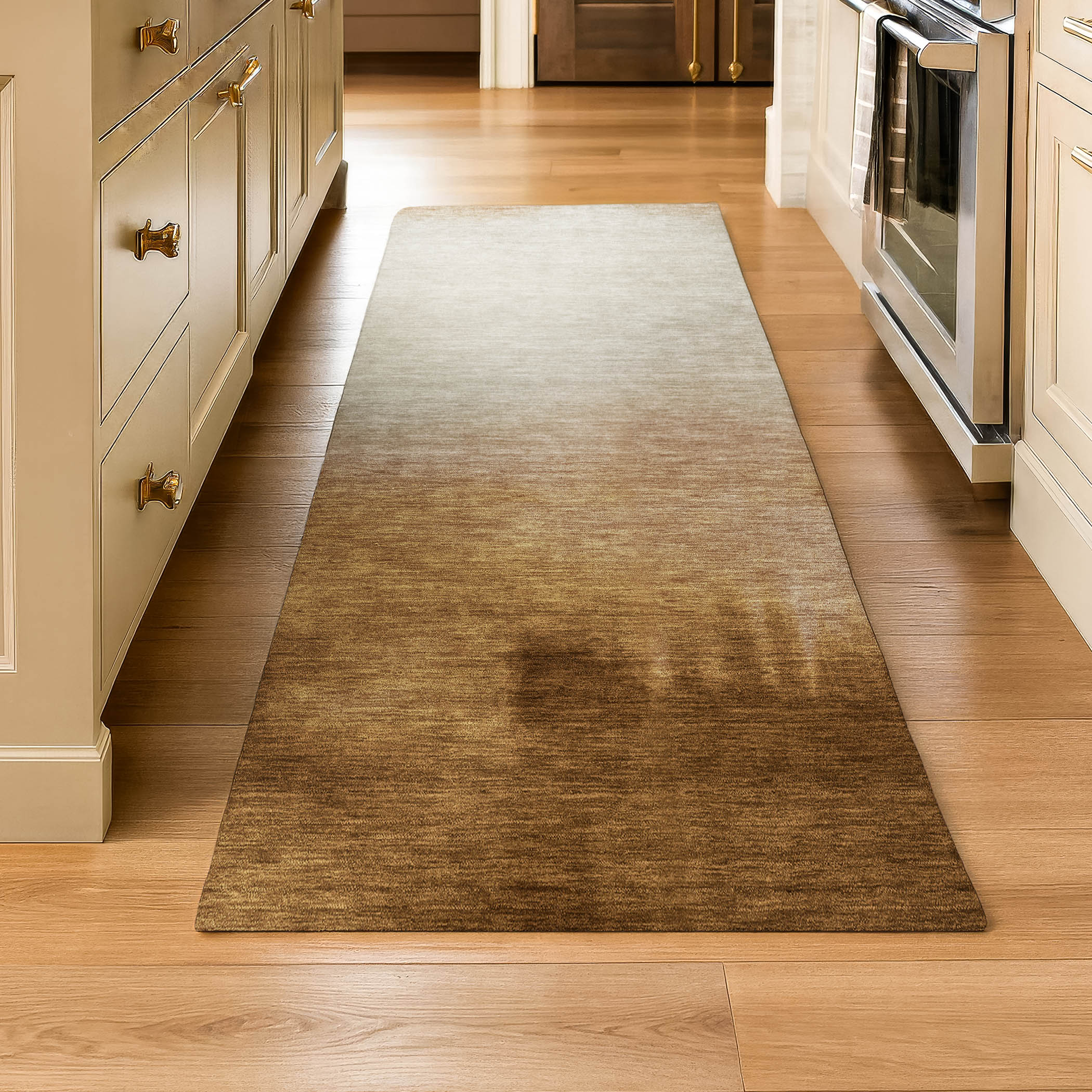 Antigua Machine Washable Transitional Copper Orange Rug 2'3" x 7'6" #shape_Runner