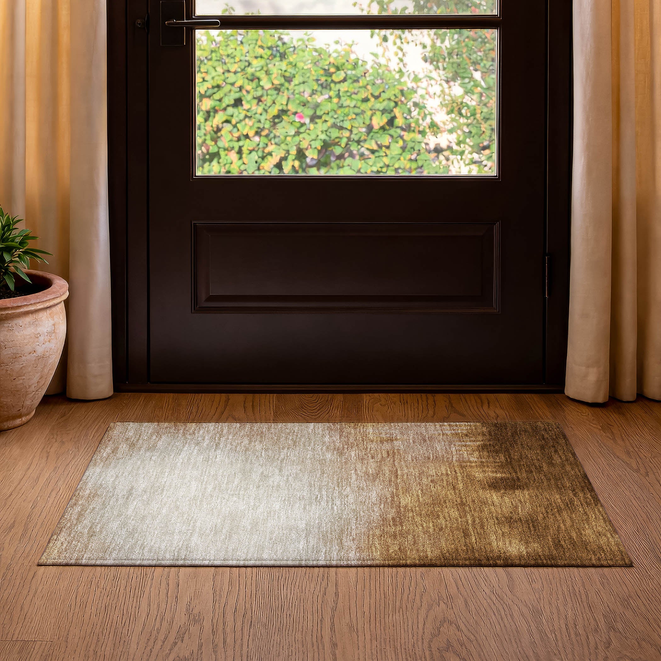 Antigua Machine Washable Transitional Copper Orange Rug 1'8" x 2'6" #shape_Rectangle