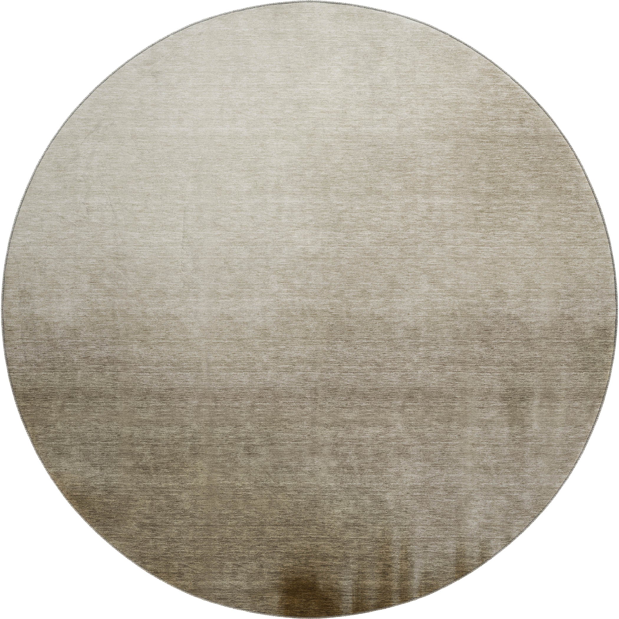 Antigua Machine Washable Transitional Khaki Brown Rug 8' x 8' #shape_Round