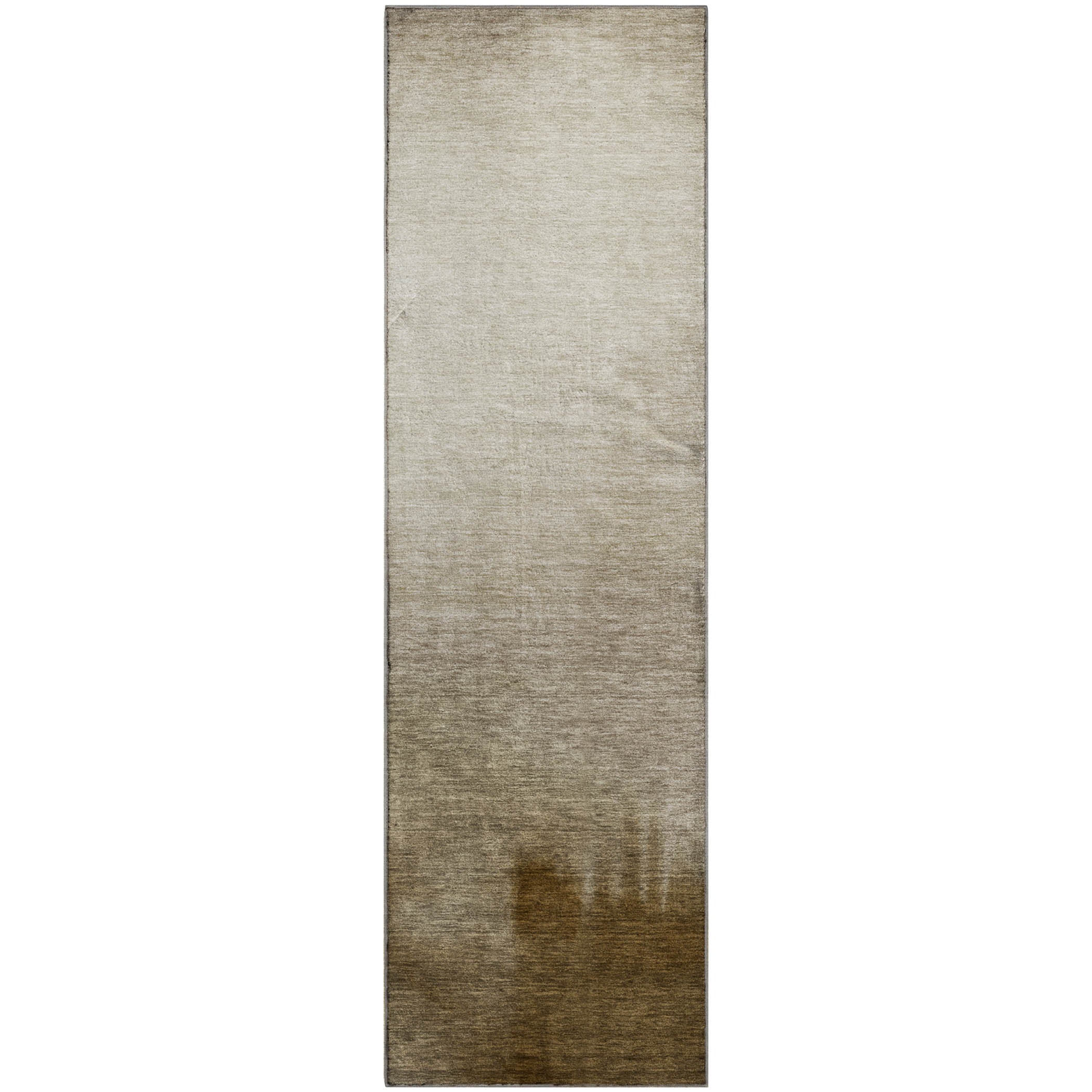 Antigua Machine Washable Transitional Khaki Brown Rug 2'3" x 7'6" #shape_Runner