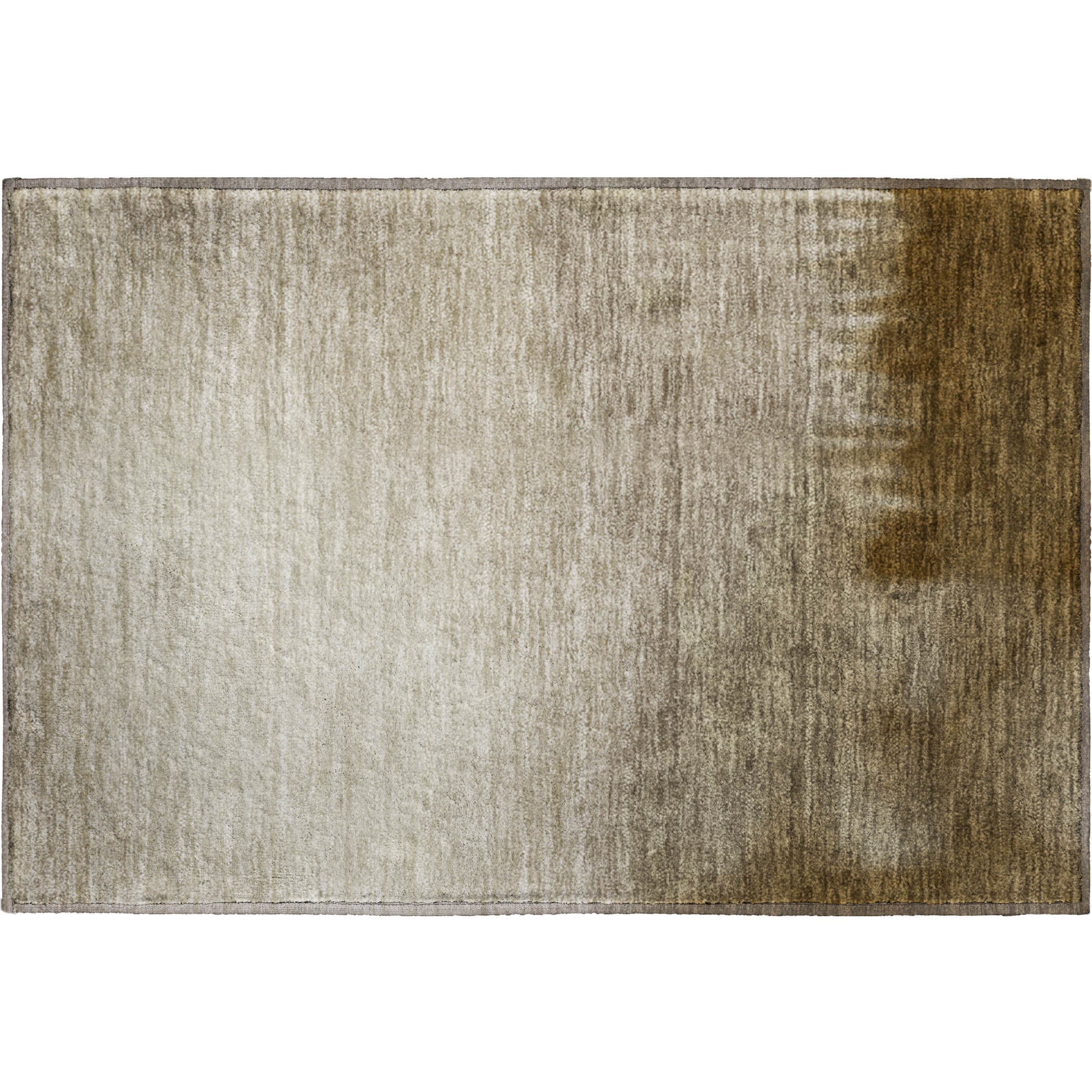 Antigua Machine Washable Transitional Khaki Brown Rug 1'8" x 2'6" #shape_Rectangle