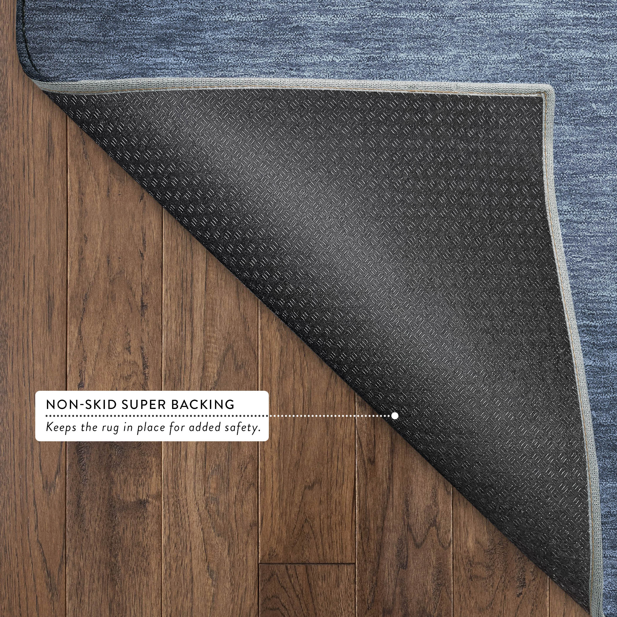 Antigua Machine Washable Transitional Navy Blue Rug 1'8" x 2'6" #shape_Rectangle