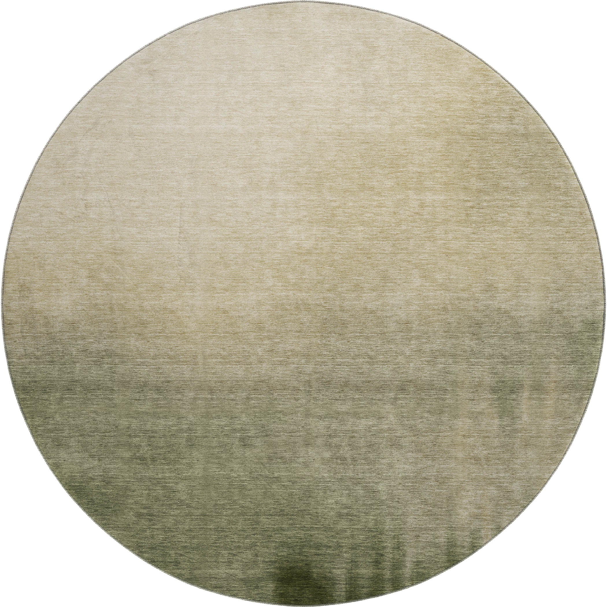 Antigua Machine Washable Transitional Olive Green Rug 8' x 8' #shape_Round