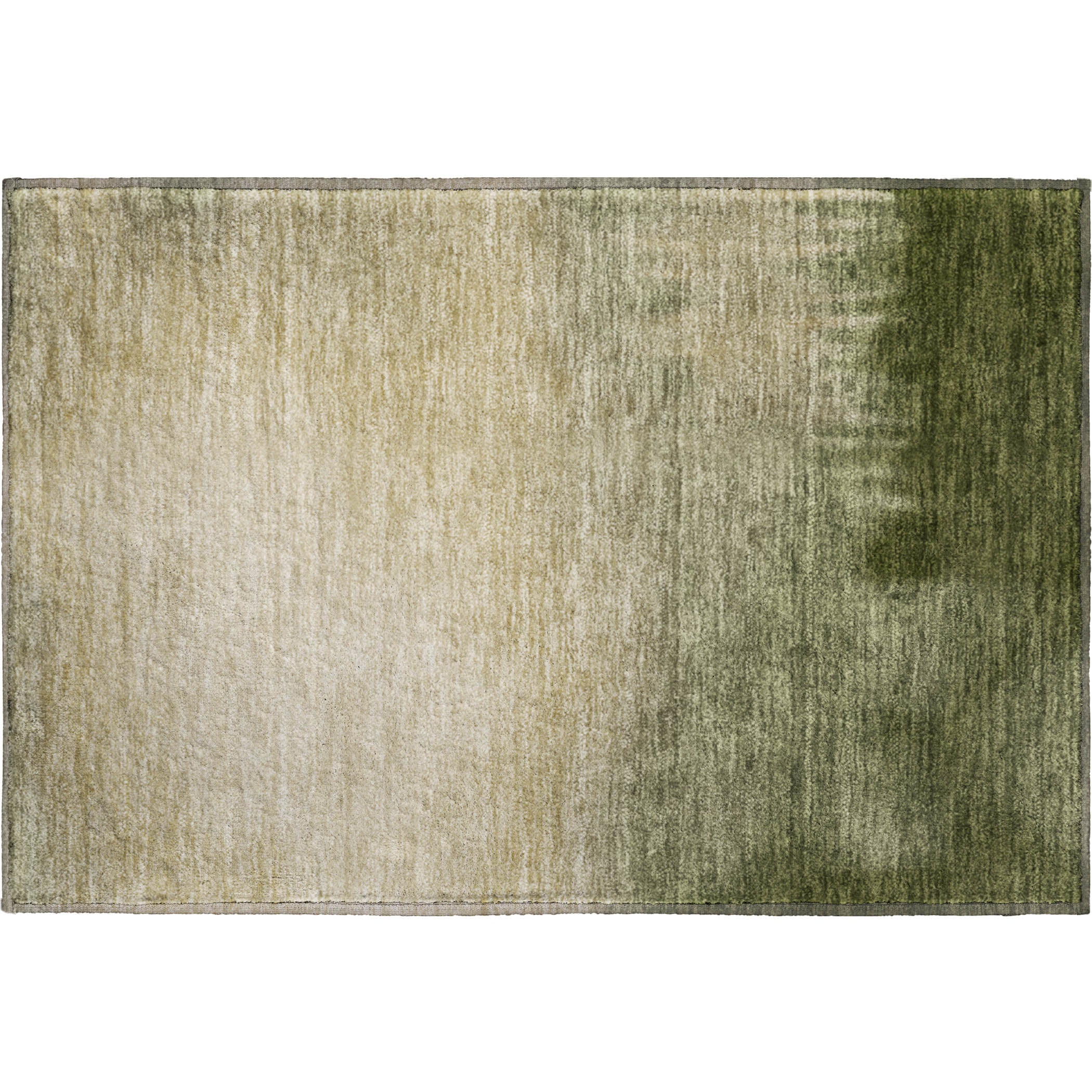 Antigua Machine Washable Transitional Olive Green Rug 1'8" x 2'6" #shape_Rectangle