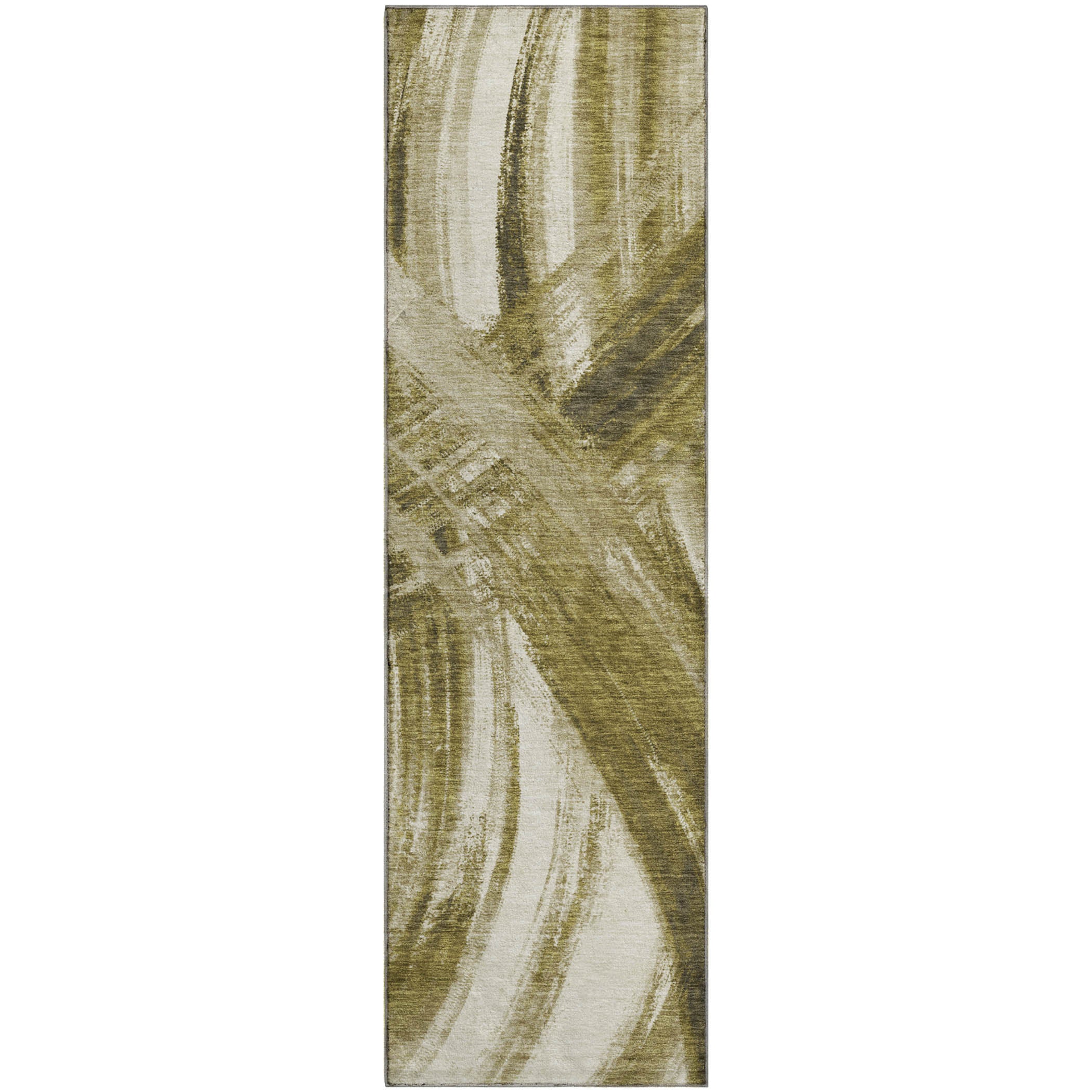 Seville Machine Washable Transitional Khaki Brown Rug 2'3" x 7'6" #shape_Runner