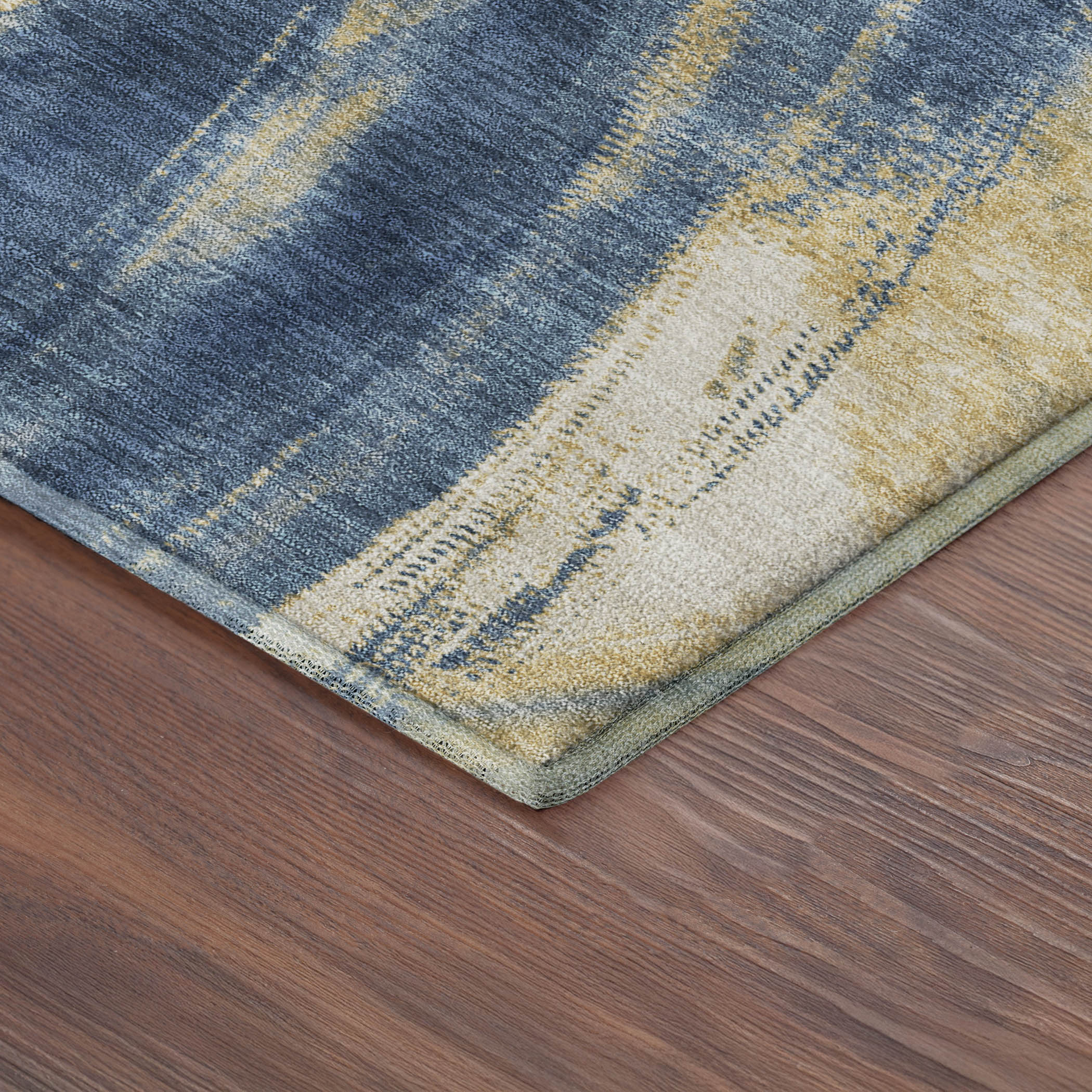 Seville Machine Washable Transitional Navy Blue Rug 1'8" x 2'6" #shape_Rectangle