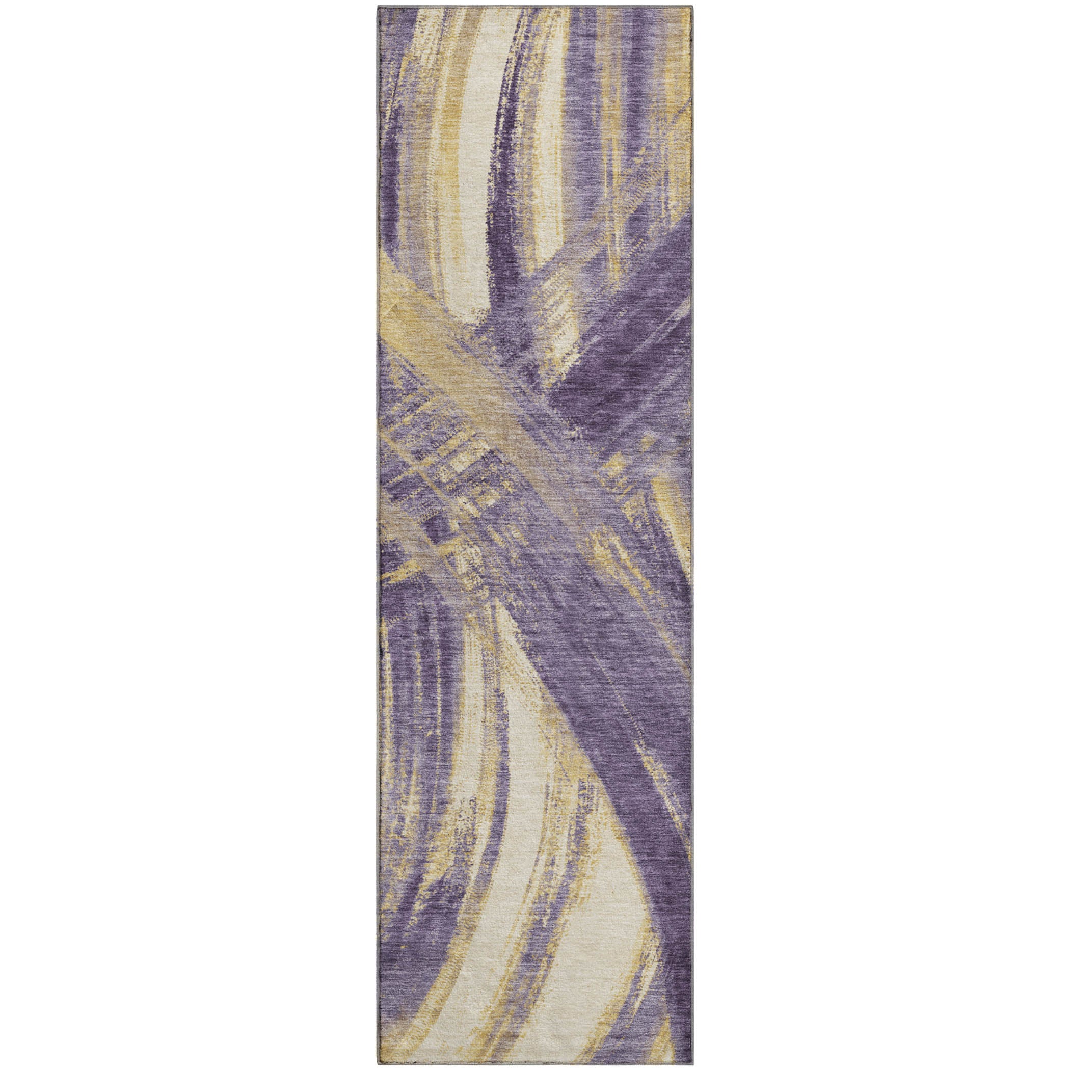 Seville Machine Washable Transitional Plum Purple Rug 2'3" x 7'6" #shape_Runner
