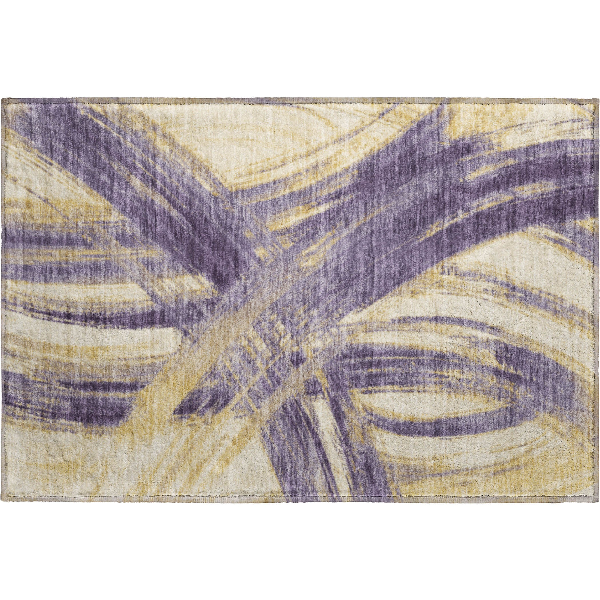 Seville Machine Washable Transitional Plum Purple Rug 1'8" x 2'6" #shape_Rectangle