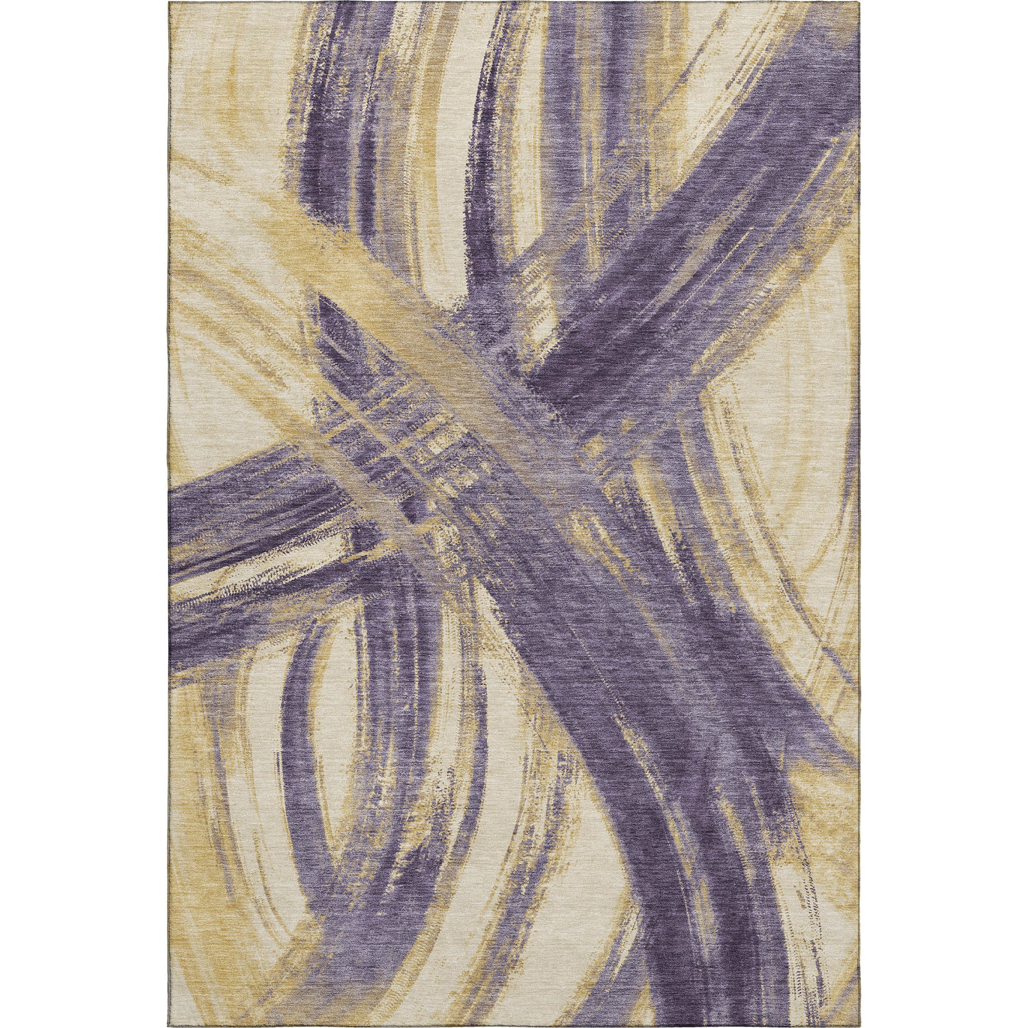 Seville Machine Washable Transitional Plum Purple Rug 3' x 5' #shape_Rectangle