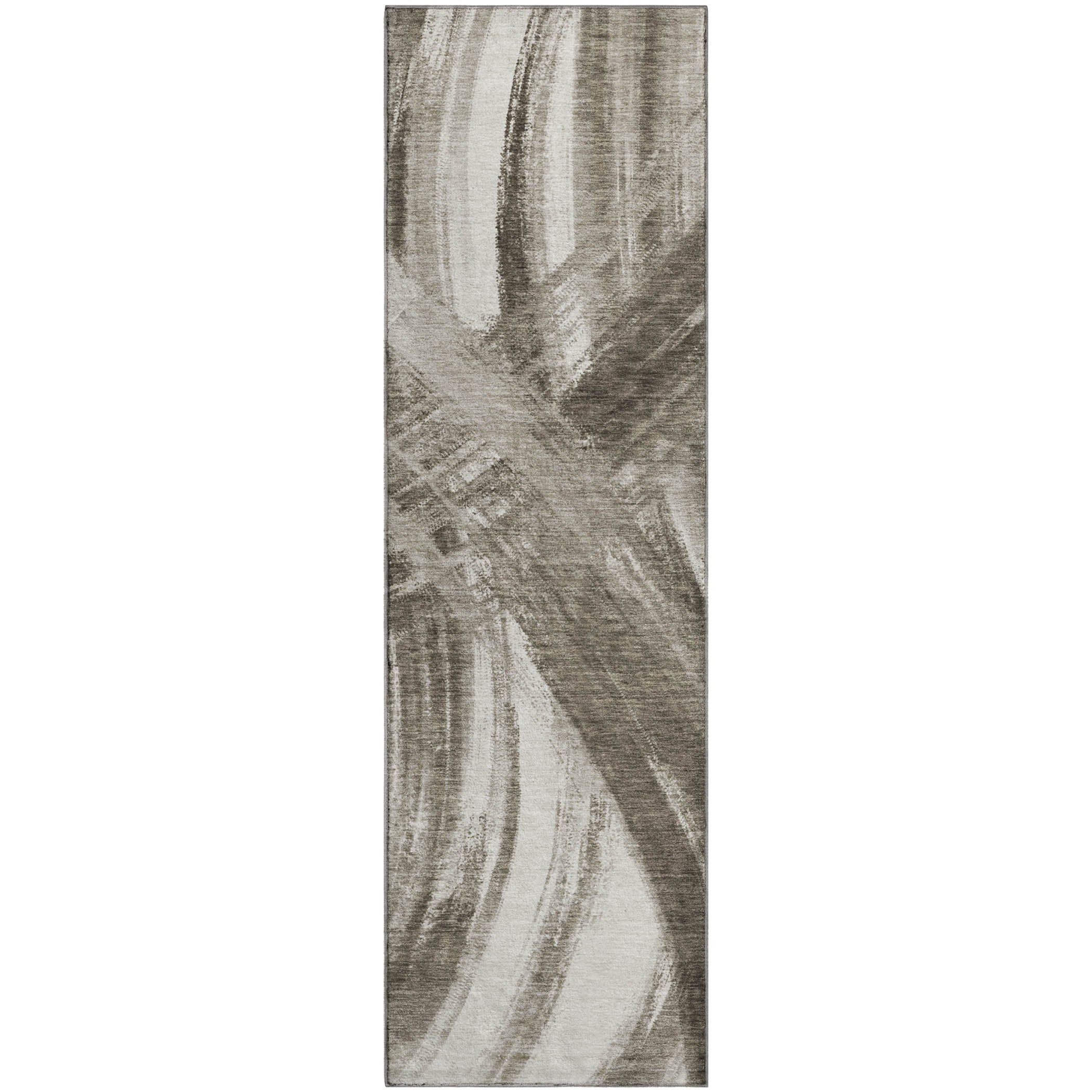 Seville Machine Washable Transitional Taupe Brown Rug 2'3" x 7'6" #shape_Runner