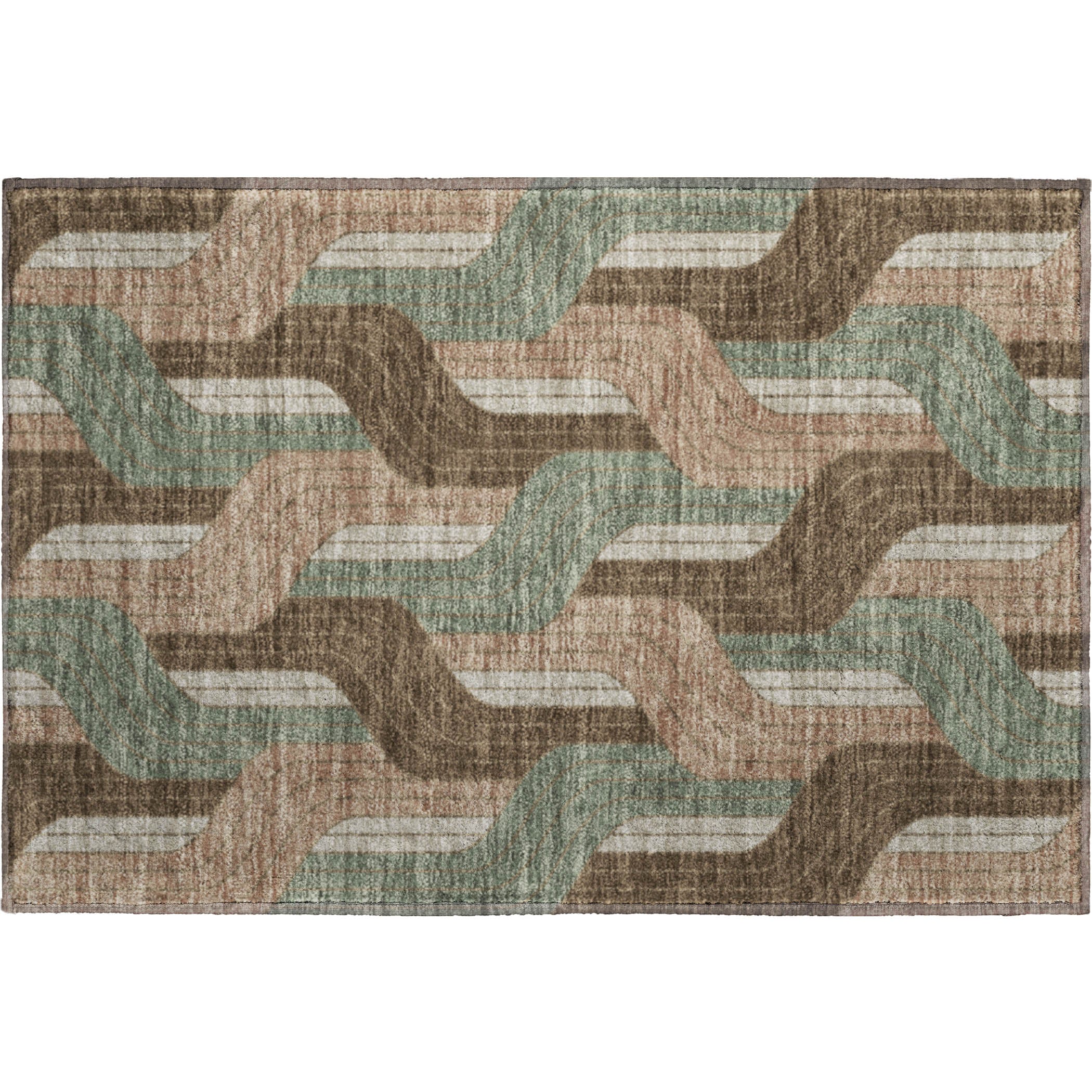 Mdina Machine Washable Transitional Chocolate Brown Rug 1'8" x 2'6" #shape_Rectangle