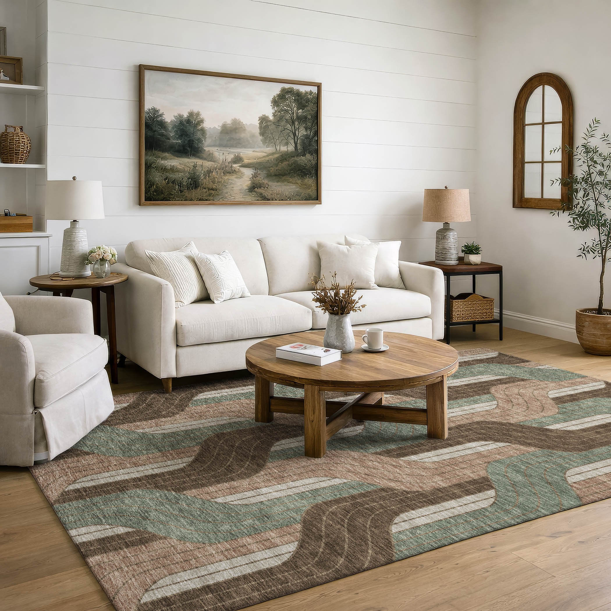 Mdina Machine Washable Transitional Chocolate Brown Rug 3' x 5' #shape_Rectangle