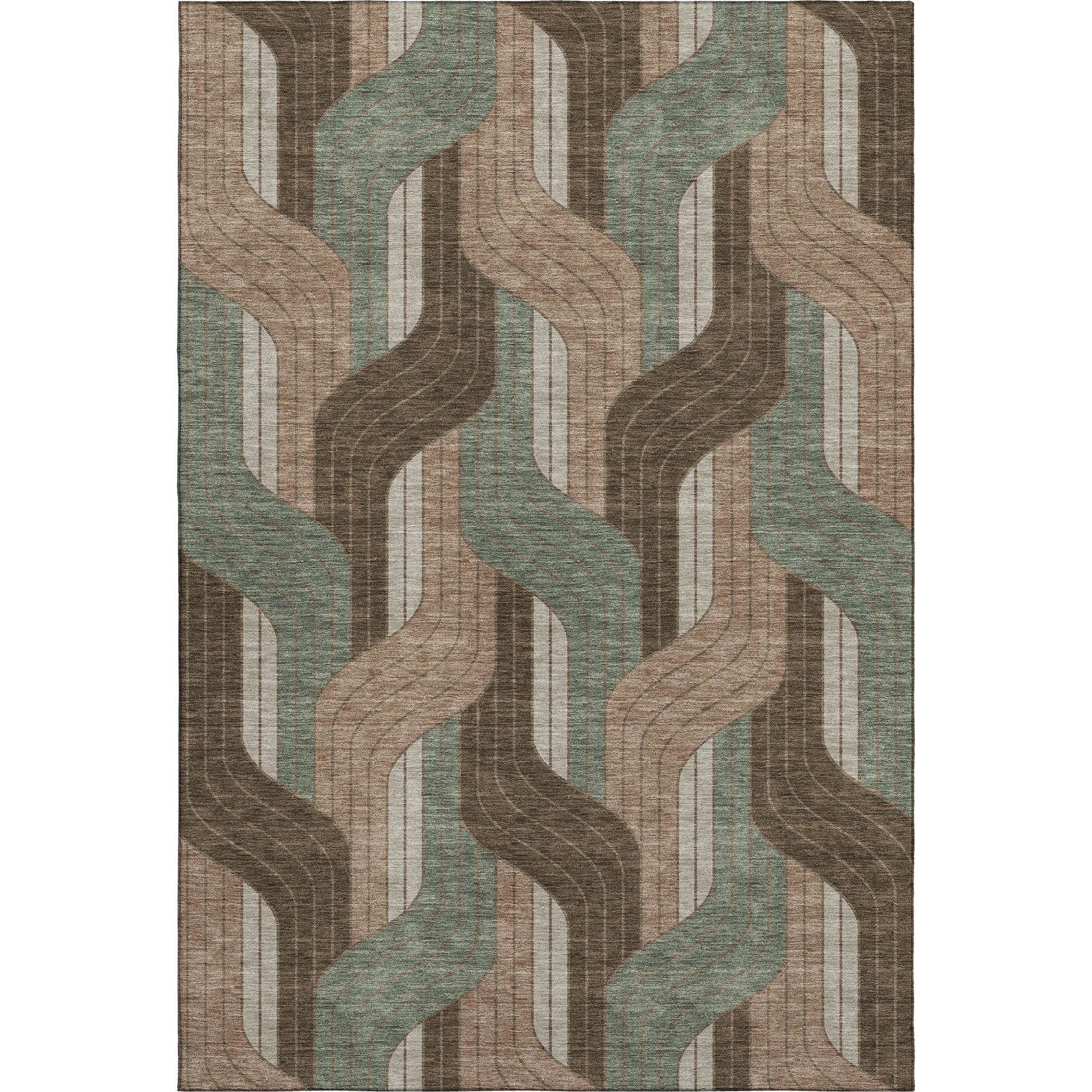 Mdina Machine Washable Transitional Chocolate Brown Rug 3' x 5' #shape_Rectangle