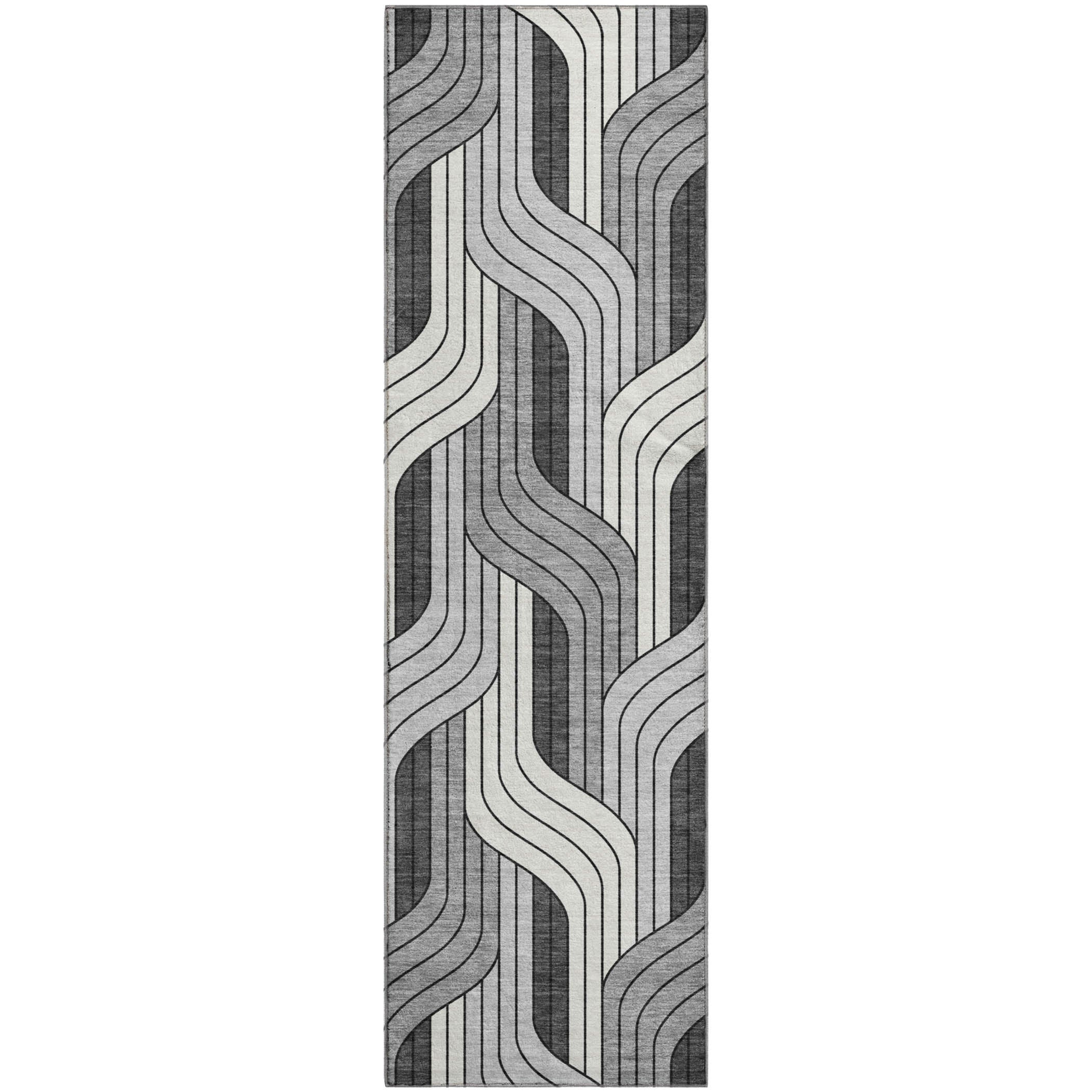 Mdina Machine Washable Transitional Ivory Rug 2'3" x 7'6" #shape_Runner