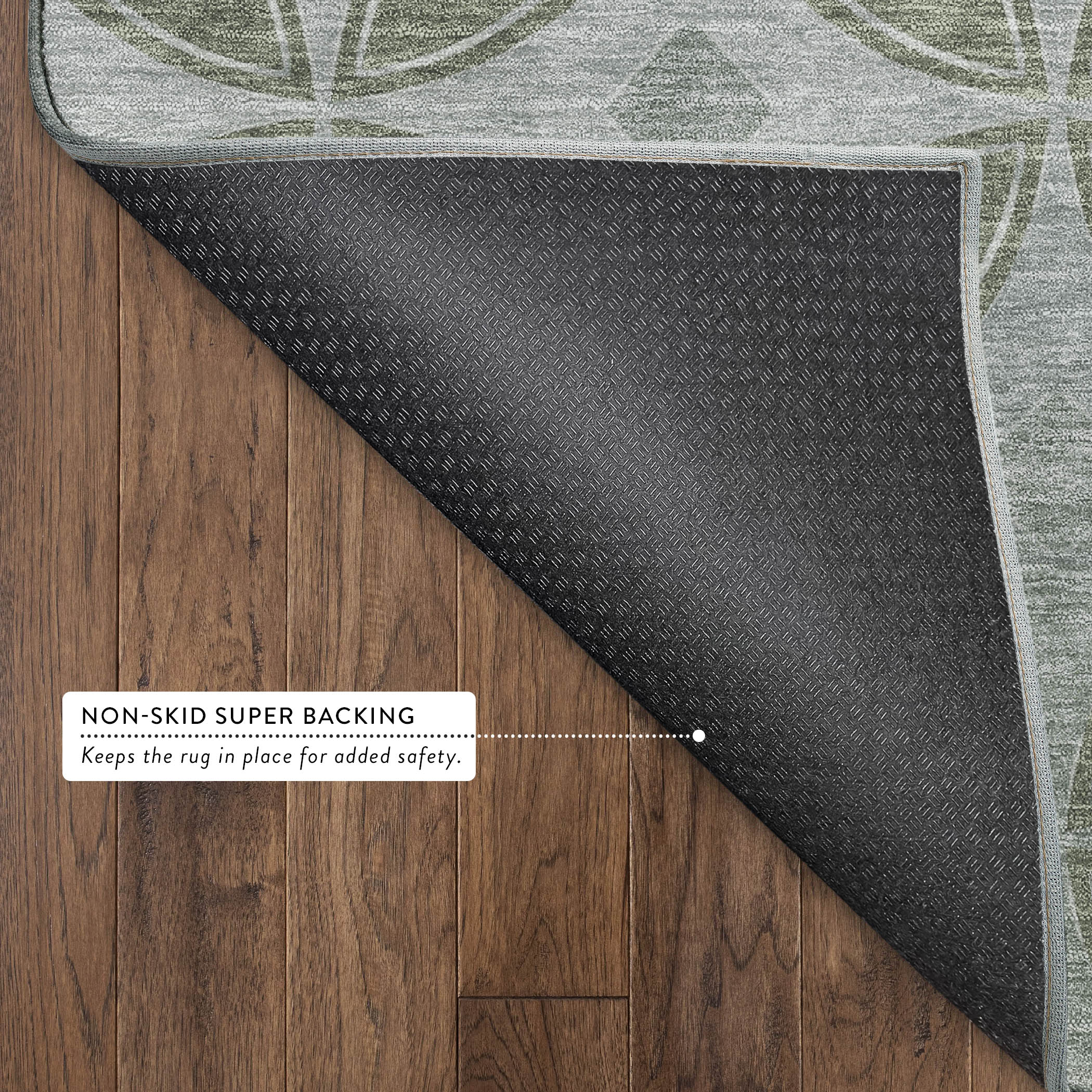Chiang Mai Machine Washable Transitional Basil Green Rug 1'8" x 2'6" #shape_Rectangle