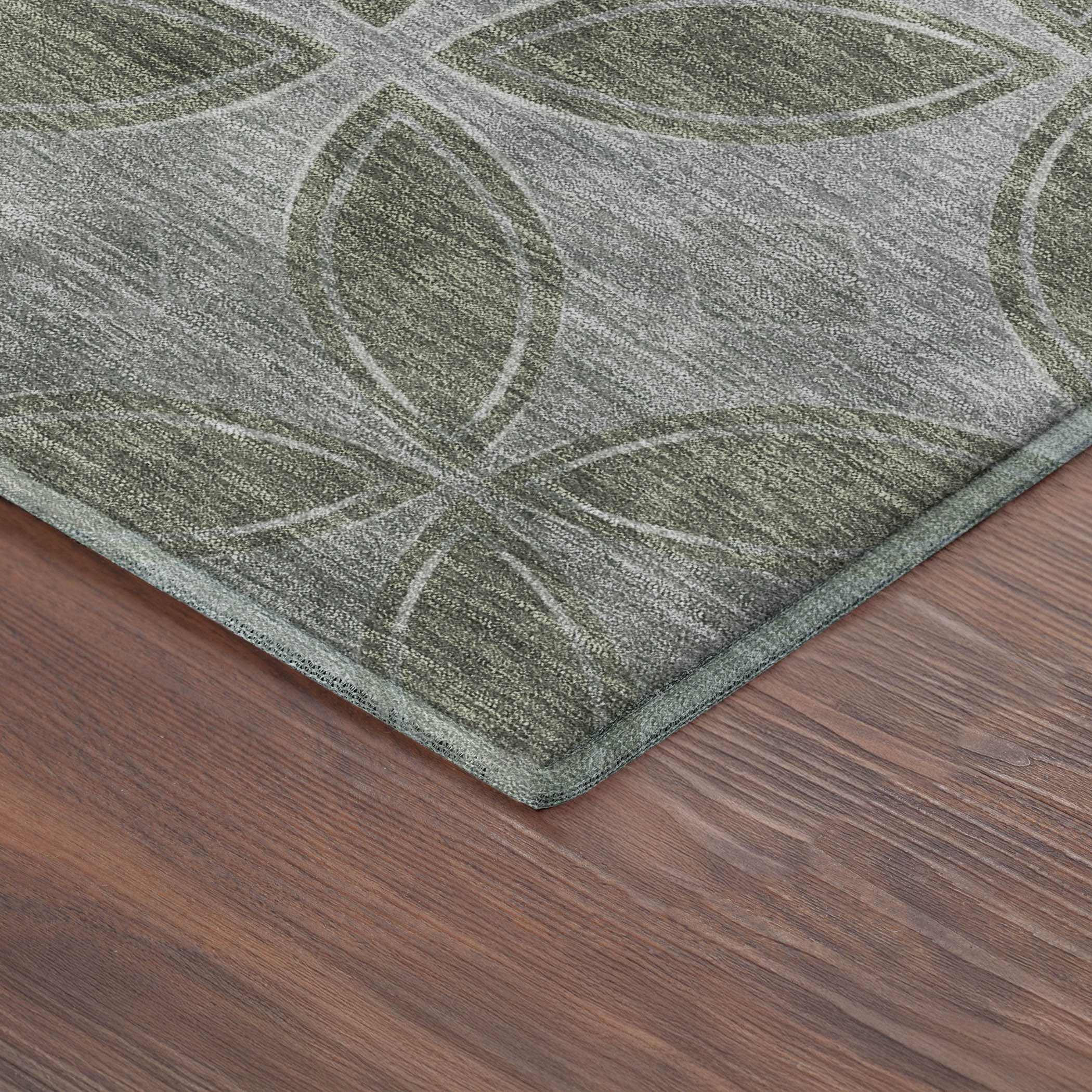 Chiang Mai Machine Washable Transitional Basil Green Rug 1'8" x 2'6" #shape_Rectangle