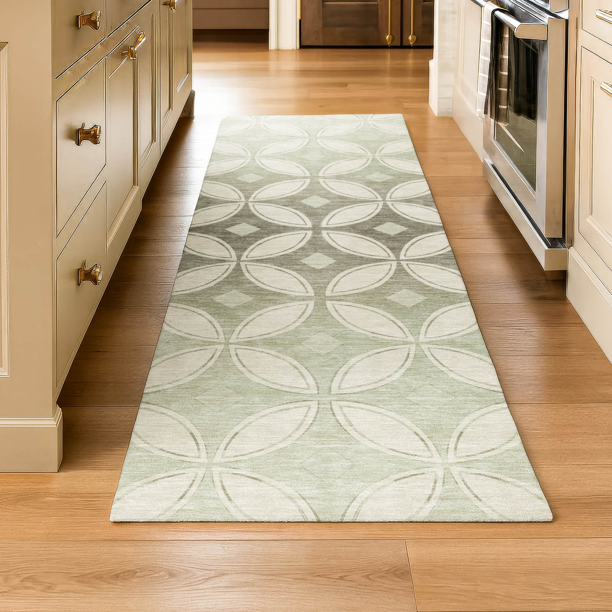 Chiang Mai Machine Washable Transitional Beige Brown Rug 2'3" x 7'6" #shape_Runner