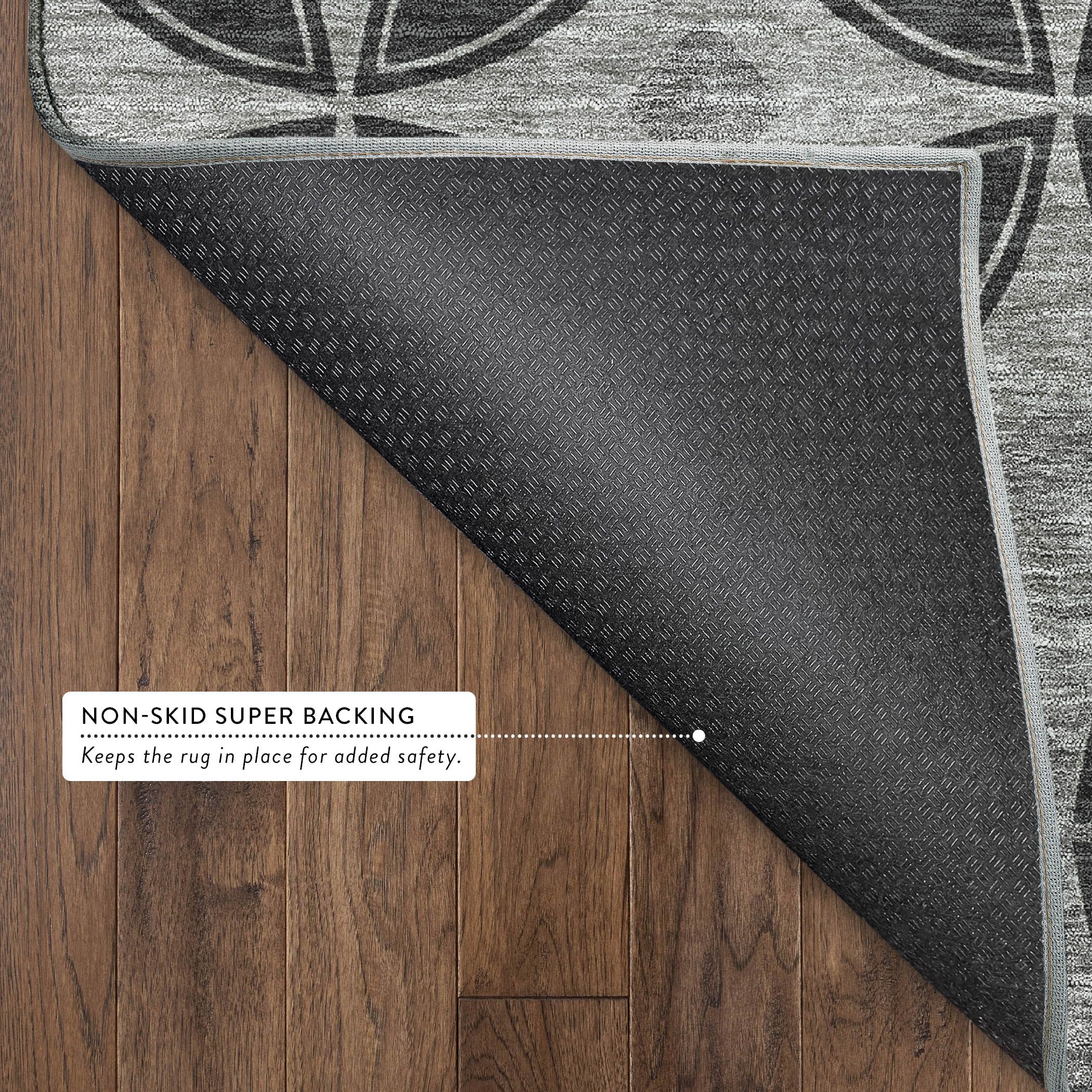 Chiang Mai Machine Washable Transitional Black Rug 1'8" x 2'6" #shape_Rectangle