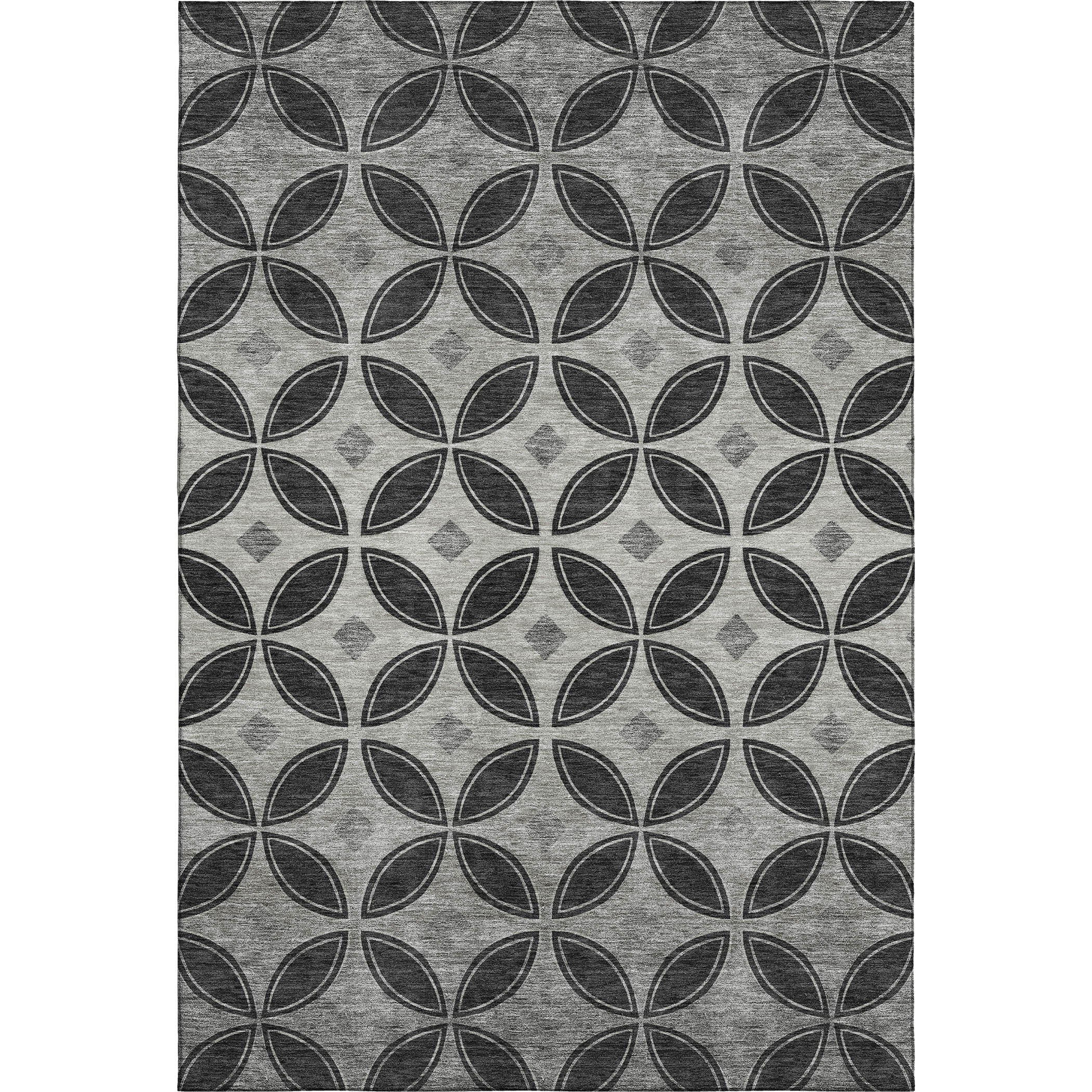 Chiang Mai Machine Washable Transitional Black Rug 3' x 5' #shape_Rectangle
